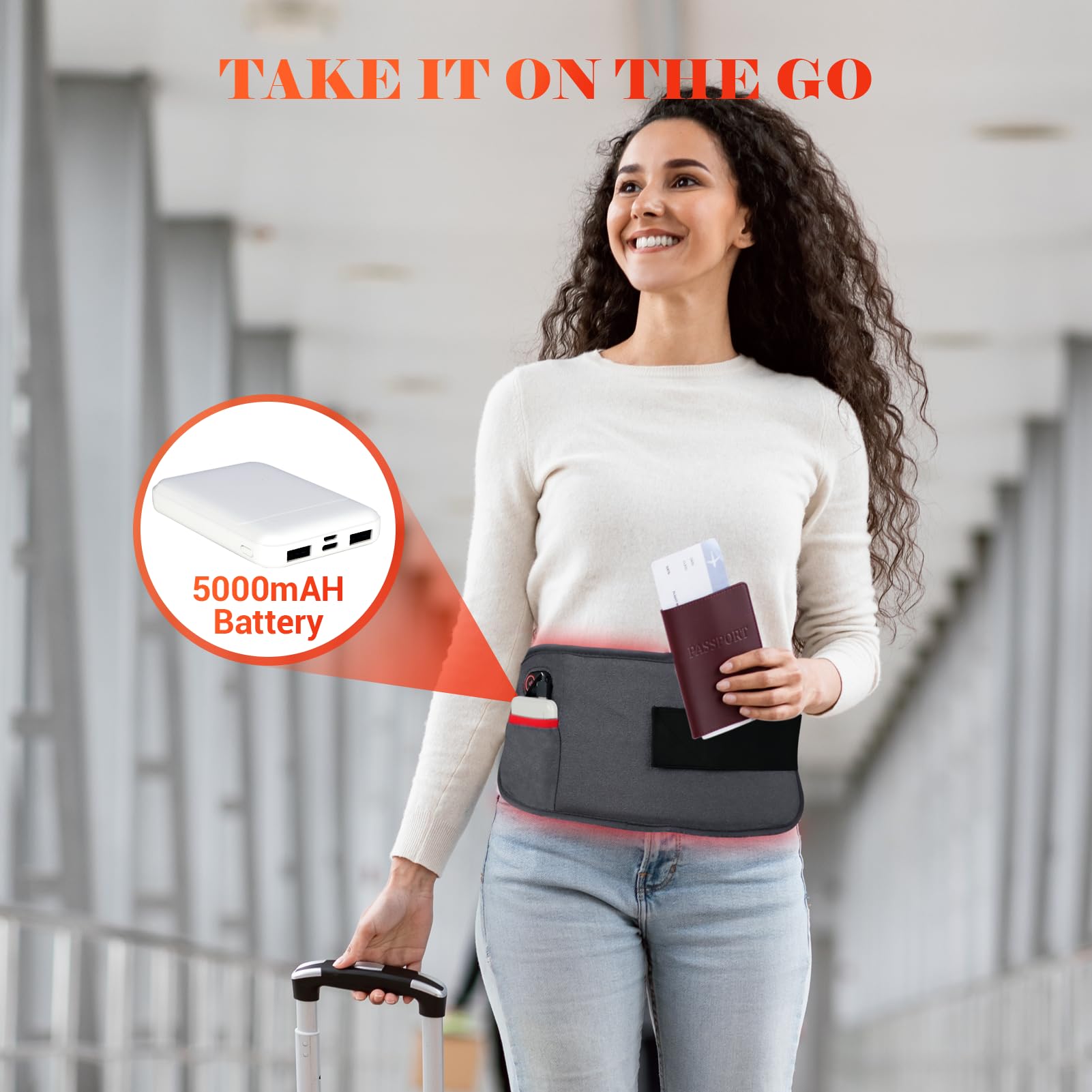 Comfytemp Red Light Therapy Belt, Cordless Infrared Red Light Therapy for Body Device, Wearable Red Comfytemp