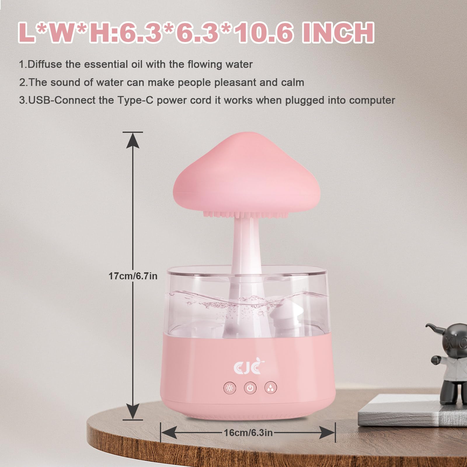 Humidifiers for Bedroom, 7 Color-Changing Led Night Lights, Aromatherapy Essential Oil cjc
