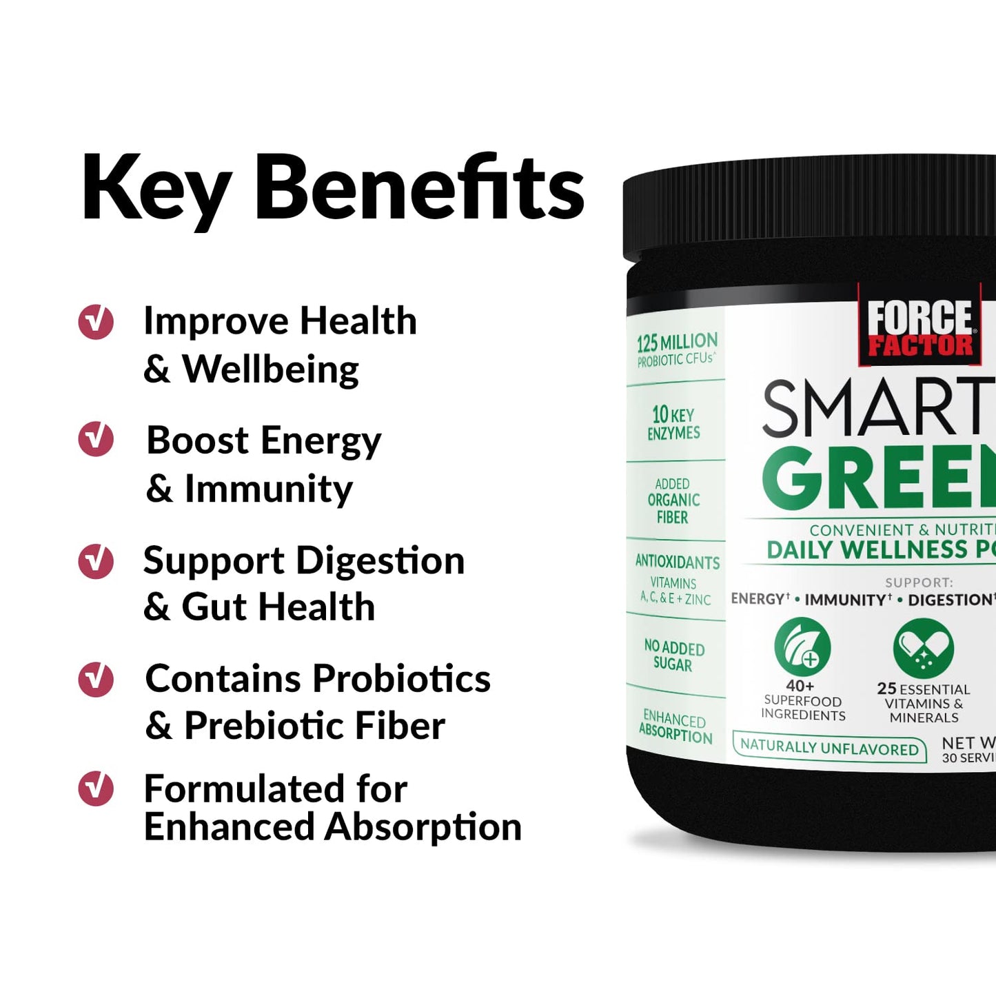 Force Factor Total Beets Drink Mix Superfood Powder with Nitrates to Support Circulation,Blood Flow & Smarter Greens Daily Wellness Powder to Support Energy, Immunity & Digestion