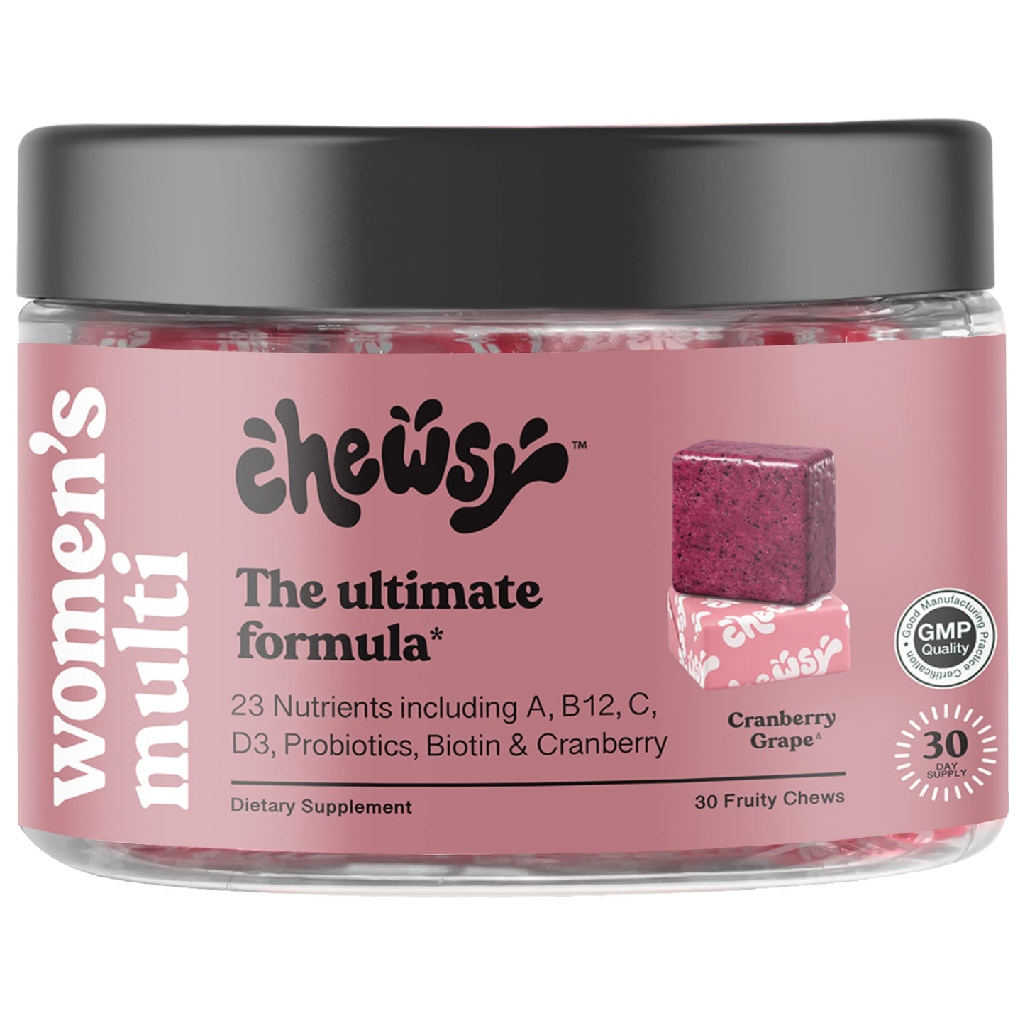 Chewsy Women's Multivitamin Chews, Immune & Energy Support, Vitamins C, B12, A, D, E