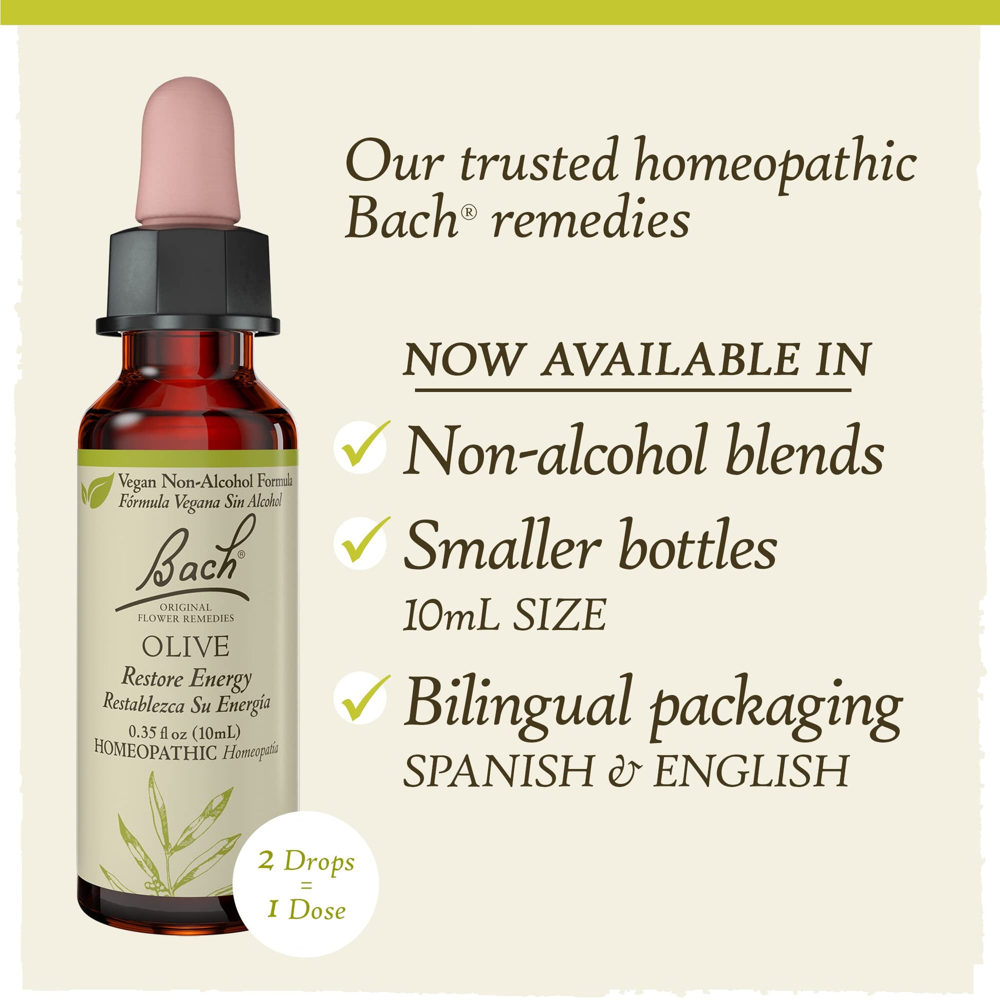 Bach Original Flower Remedies, Olive for Energy (Non-Alcohol Formula), Natural Homeopathic Flower Bach