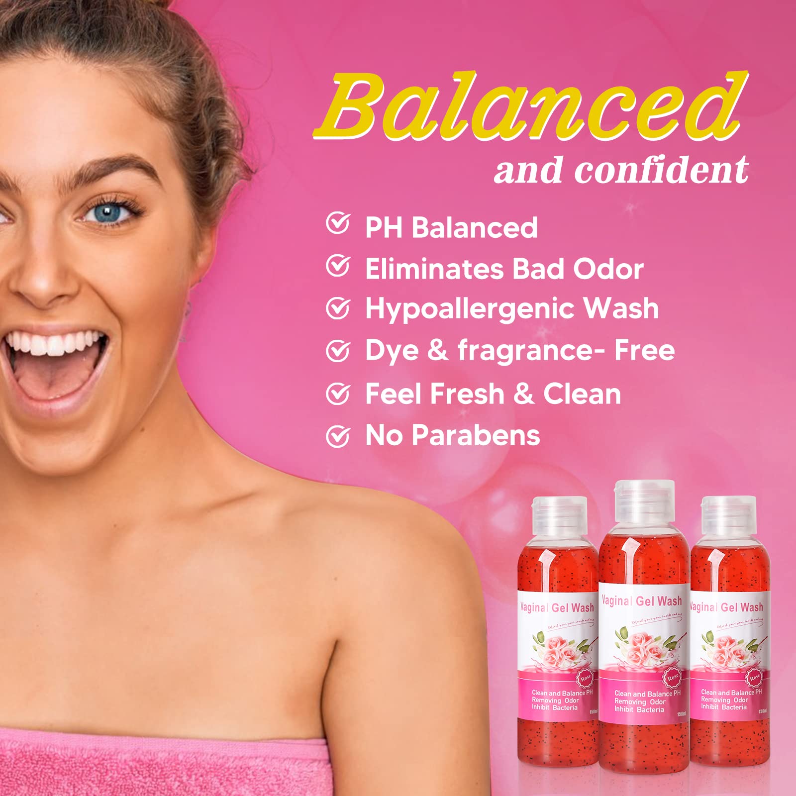 Feminine Wash & Yoni Oil & Yoni Soap Set for Women, Yoni Wash for Vaginal Ph Balance Remove Odor BASSI