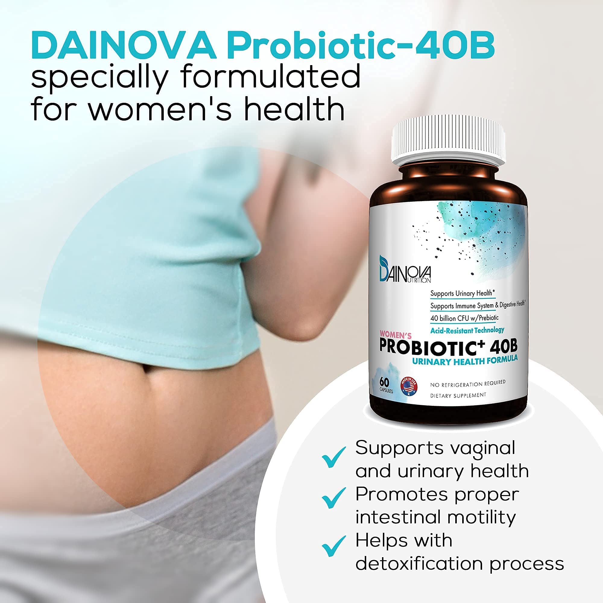 Dainova Nutrition D Mannose Capsules and Probiotics for Women Bundle I Urinary Tract Dainova Nutrition
