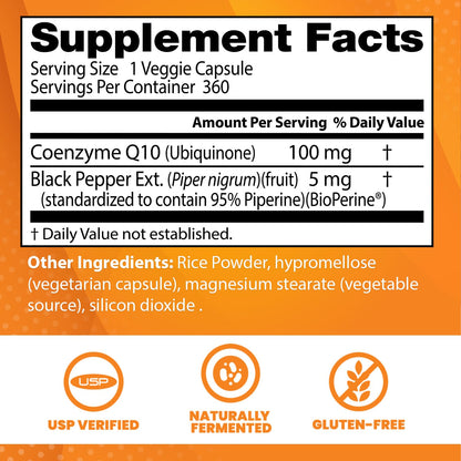 Doctor's Best High Absorption CoQ10 with BioPerine, Gluten Free, Naturally Fermented