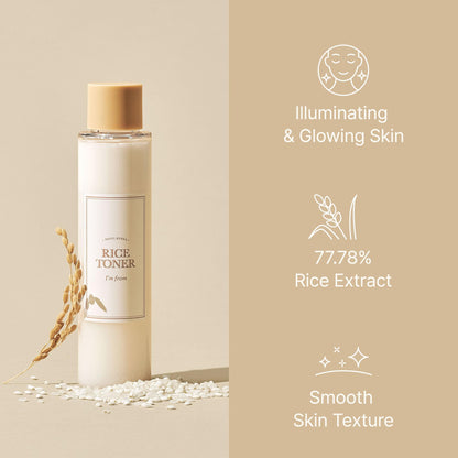 I'm From Rice Toner, 77.78% Rice Extract from Korea, Glow Essence with Niacinamide