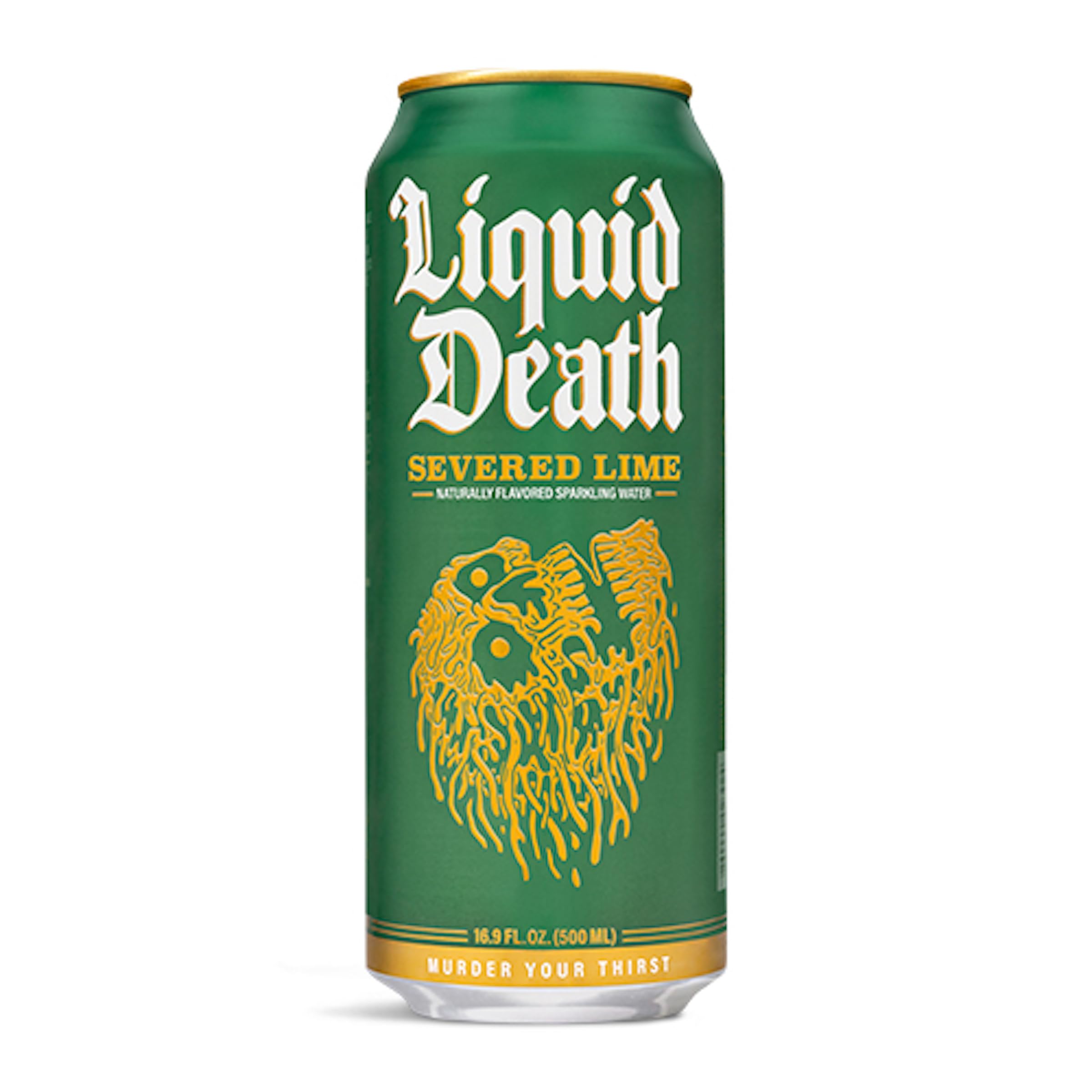 Liquid Death Flavored Sparkling Water with Agave, Severed Lime, 16.9 oz Tallboys (12-Pack)