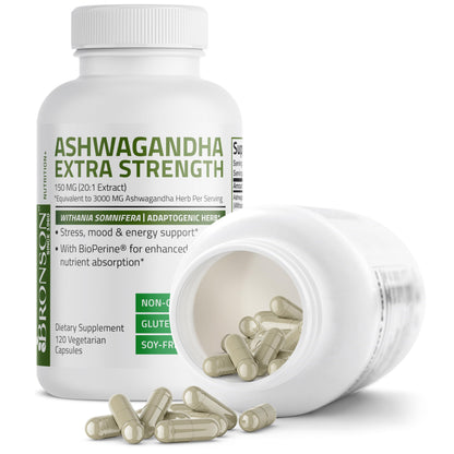 Bronson Ashwagandha Extra Strength Stress & Mood Support with BioPerine