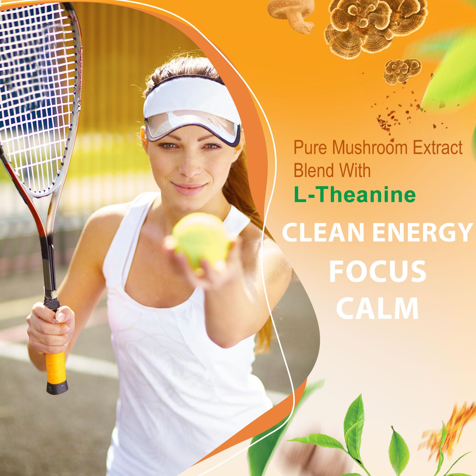 Mushroom Powder Blend (75 Servings), Ten Mushroom Supplement with Lions Mane Mutsweet