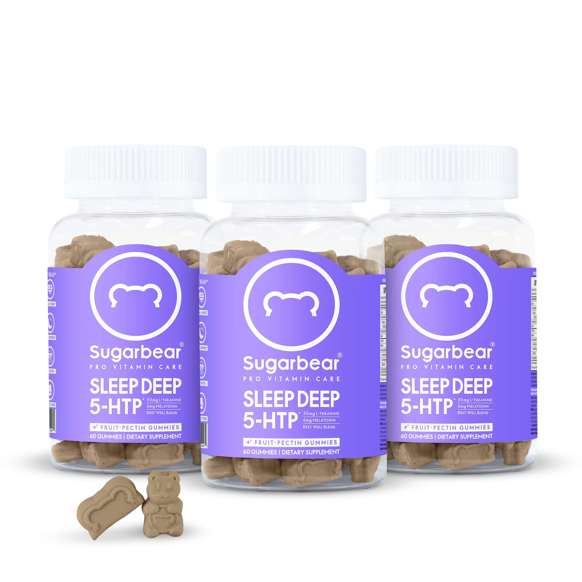 Sugarbear Sleep Aid Gummies for Adults with Melatonin 6mg, Magnesium SugarBearHair