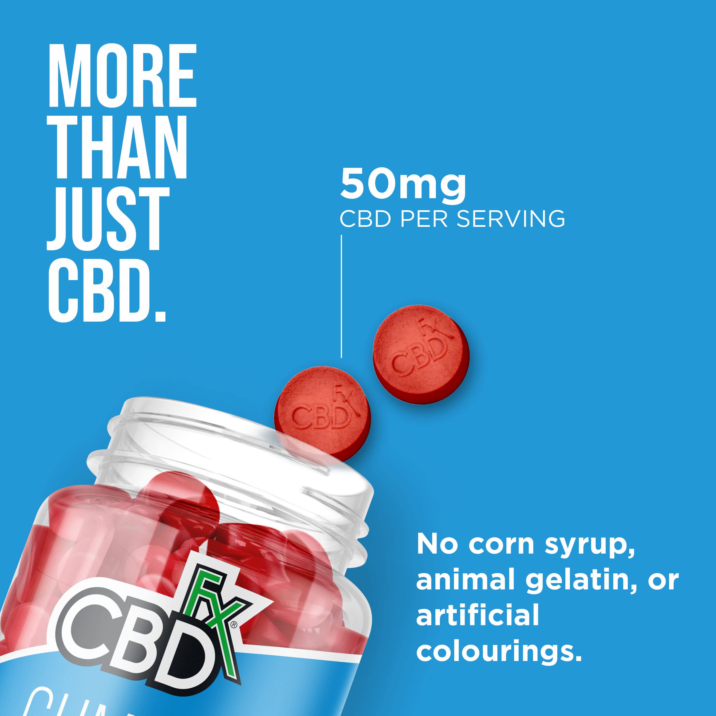 CBDfx 1500mg CBD High Strength Vegan Mixed Berry Gummies 25mg CBD per Gummy CBDFX
