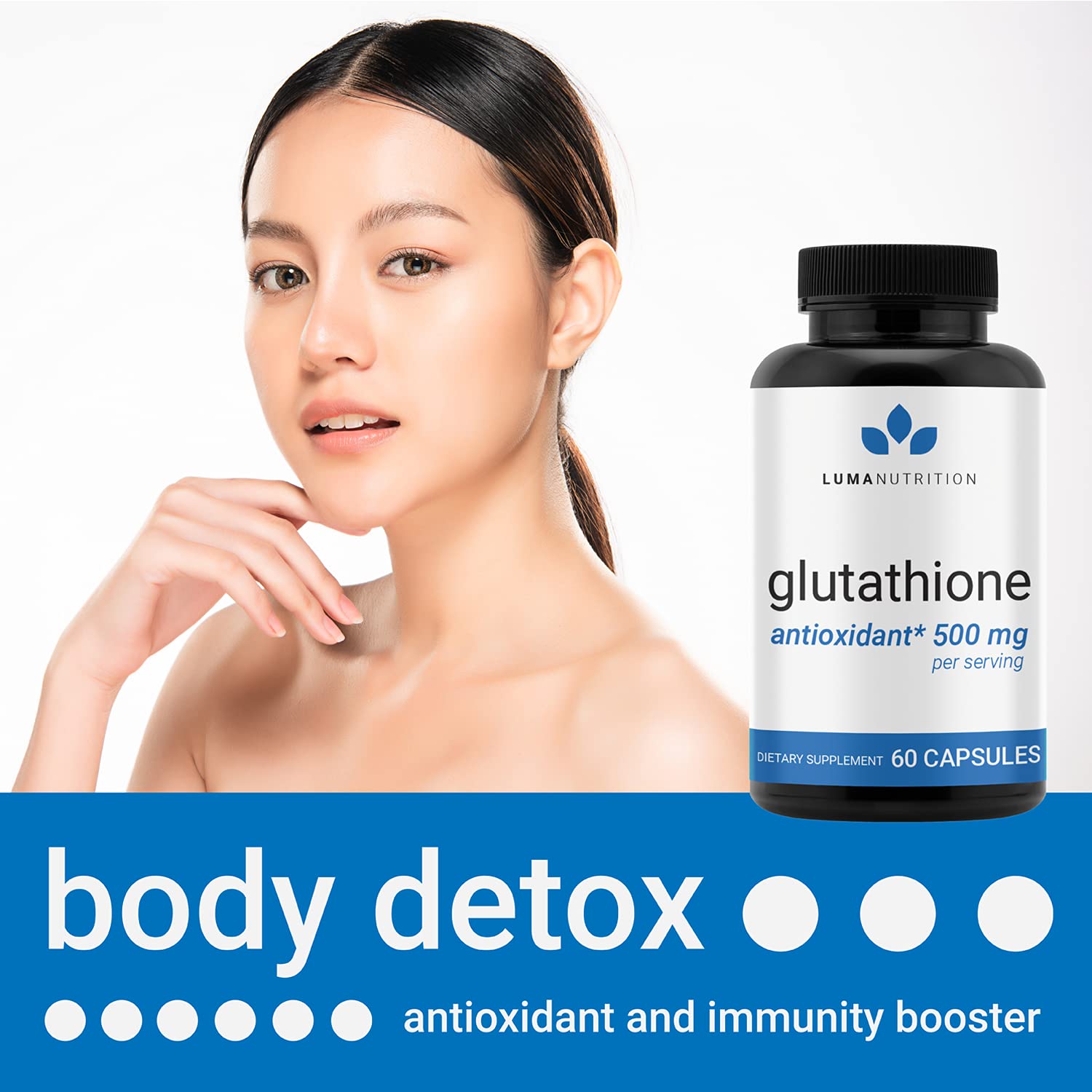 Premium Glutathione - Reduced Glutathione 500mg - Glutathione Supplement - L-Glutathione Luma Nutrition
