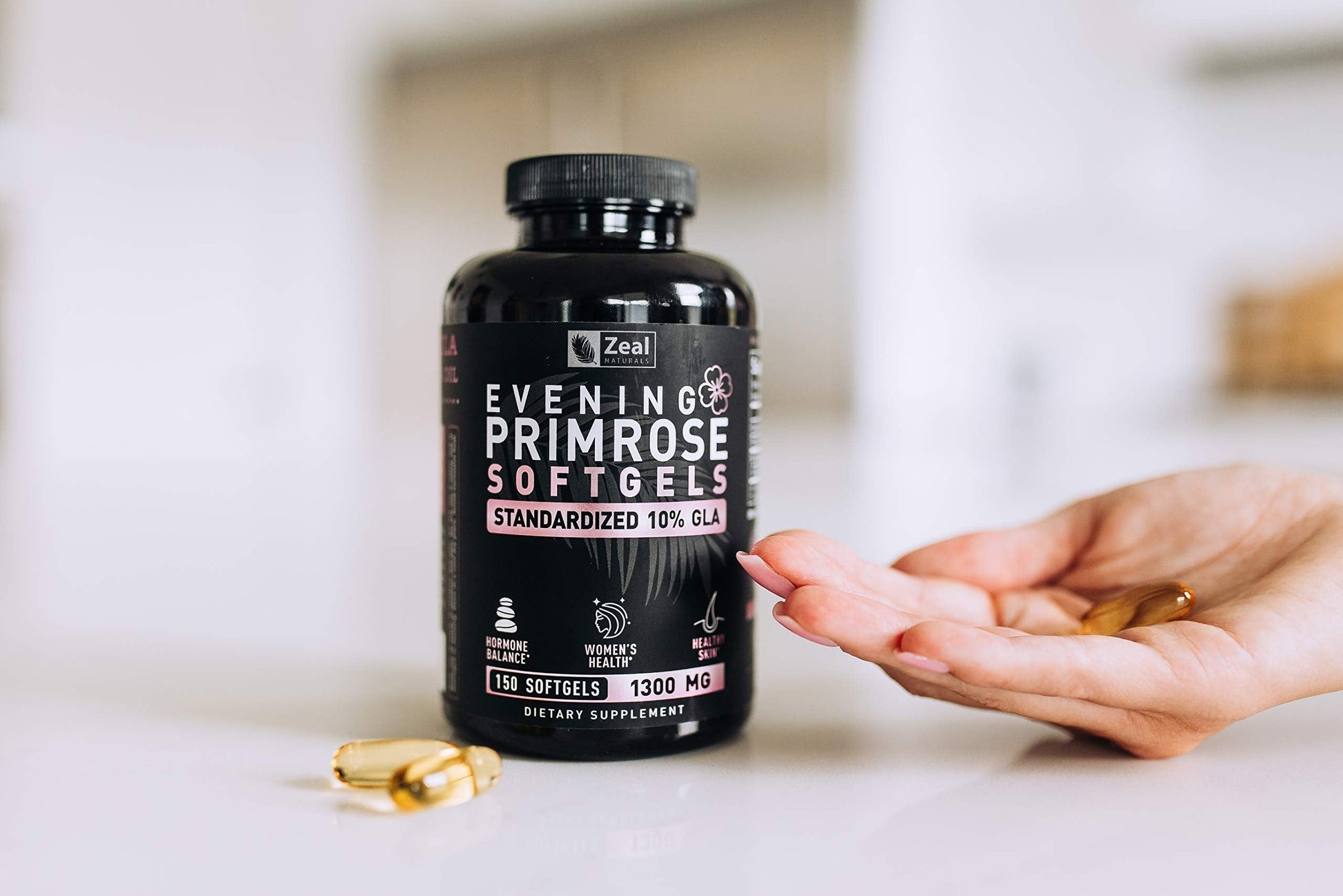 Evening Primrose Oil Capsules (150 Liquid Softgels | 1300mg) Premium Evening Primrose Oil – Natural Zeal Naturals