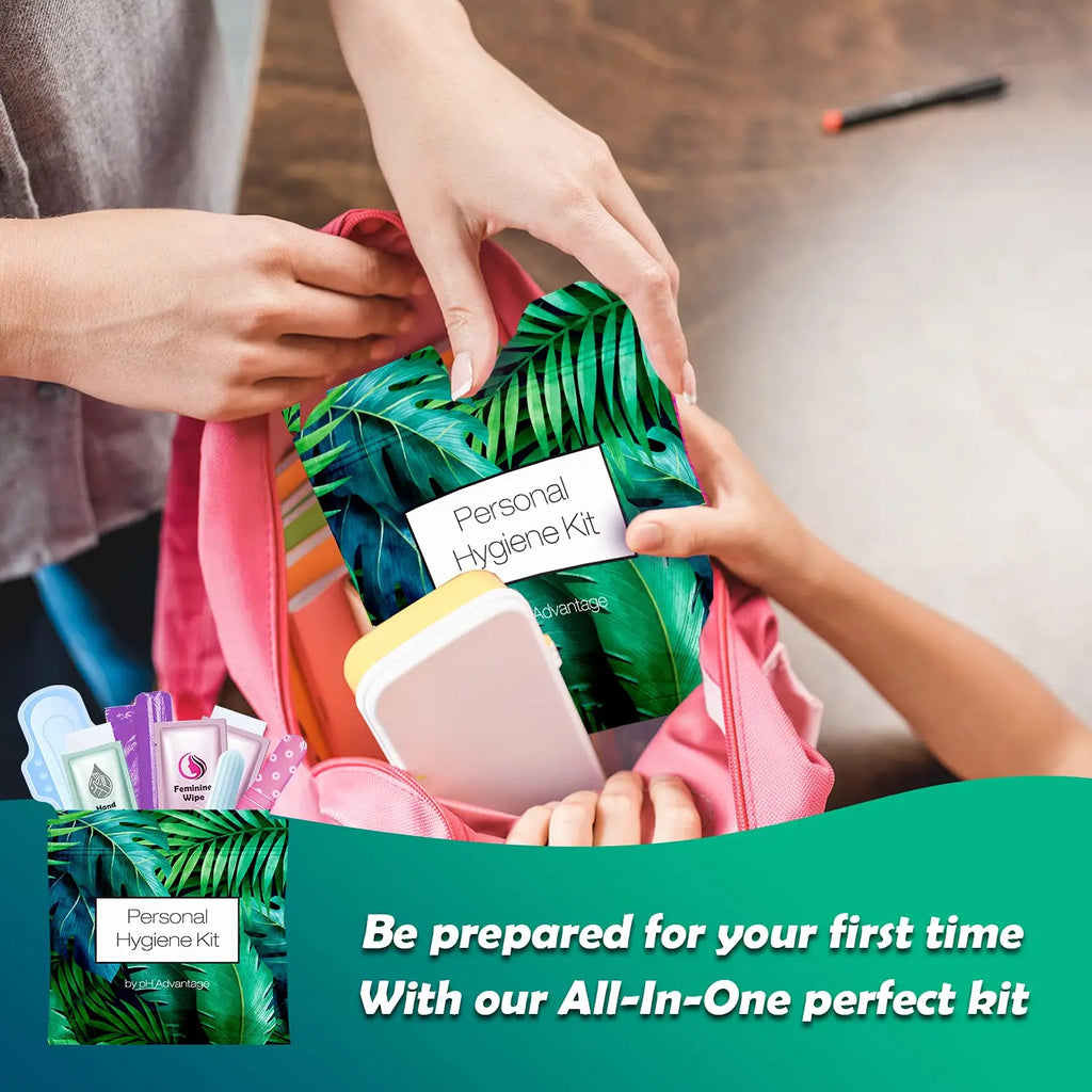 Menstrual Kit All-in-One | Convenience on The Go | Single Period Kit Pack for Travelling, Tweens pH Advantage