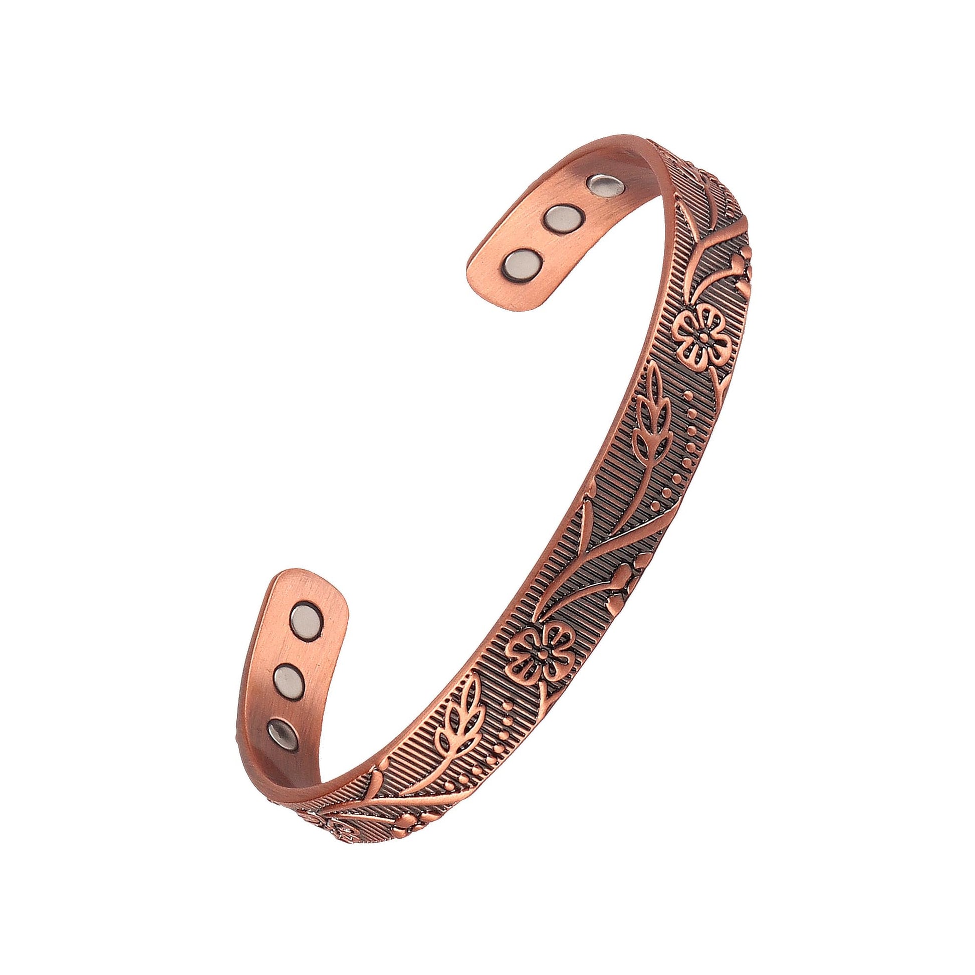 FASCIO Copper Bracelets and Copper Ring for Women Men,Adjustable Magnetic Lymphatic