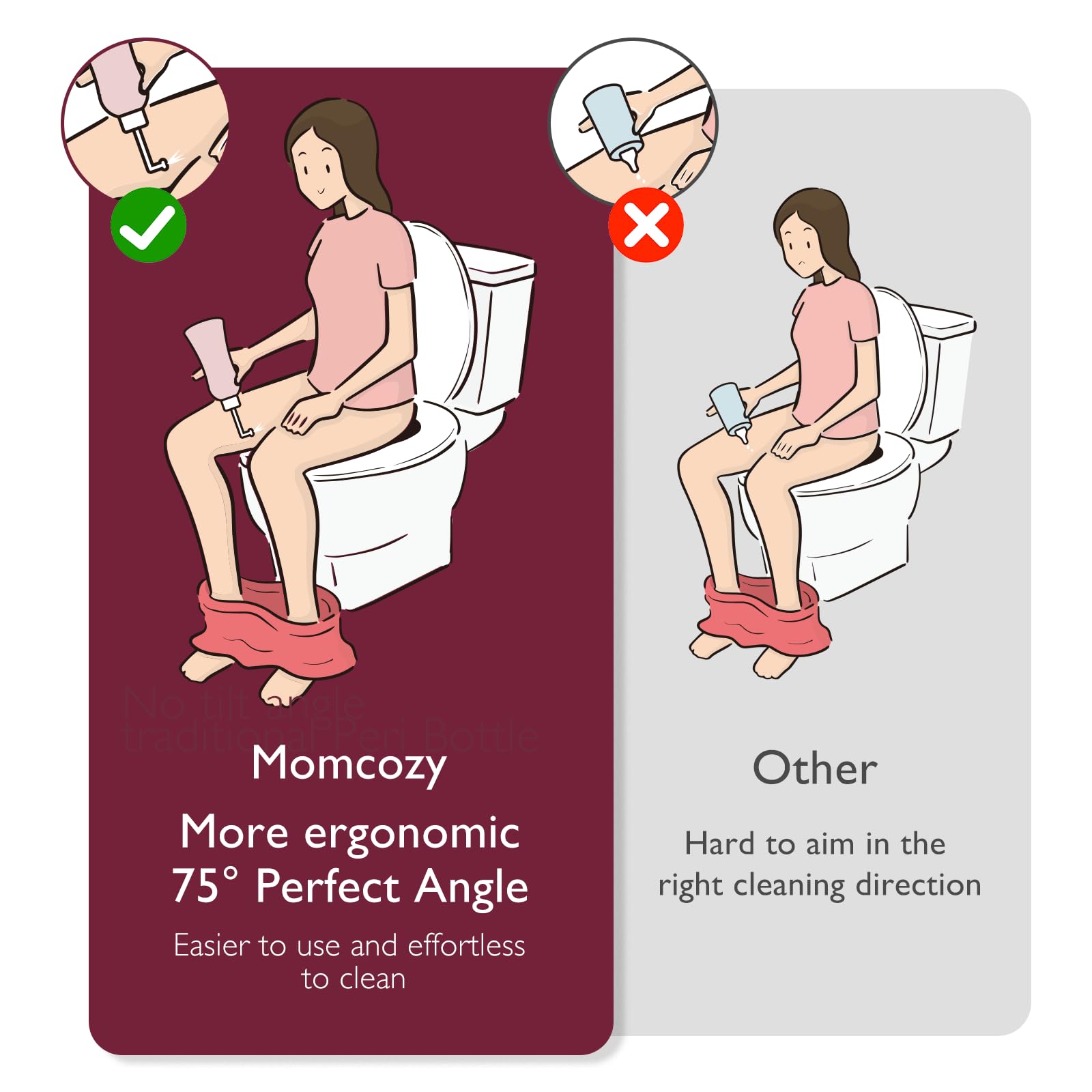 Momcozy 17oz Postpartum Upside Down Peri Bottle, Ergonomic, Perfect for Maternity Women Moms Momcozy