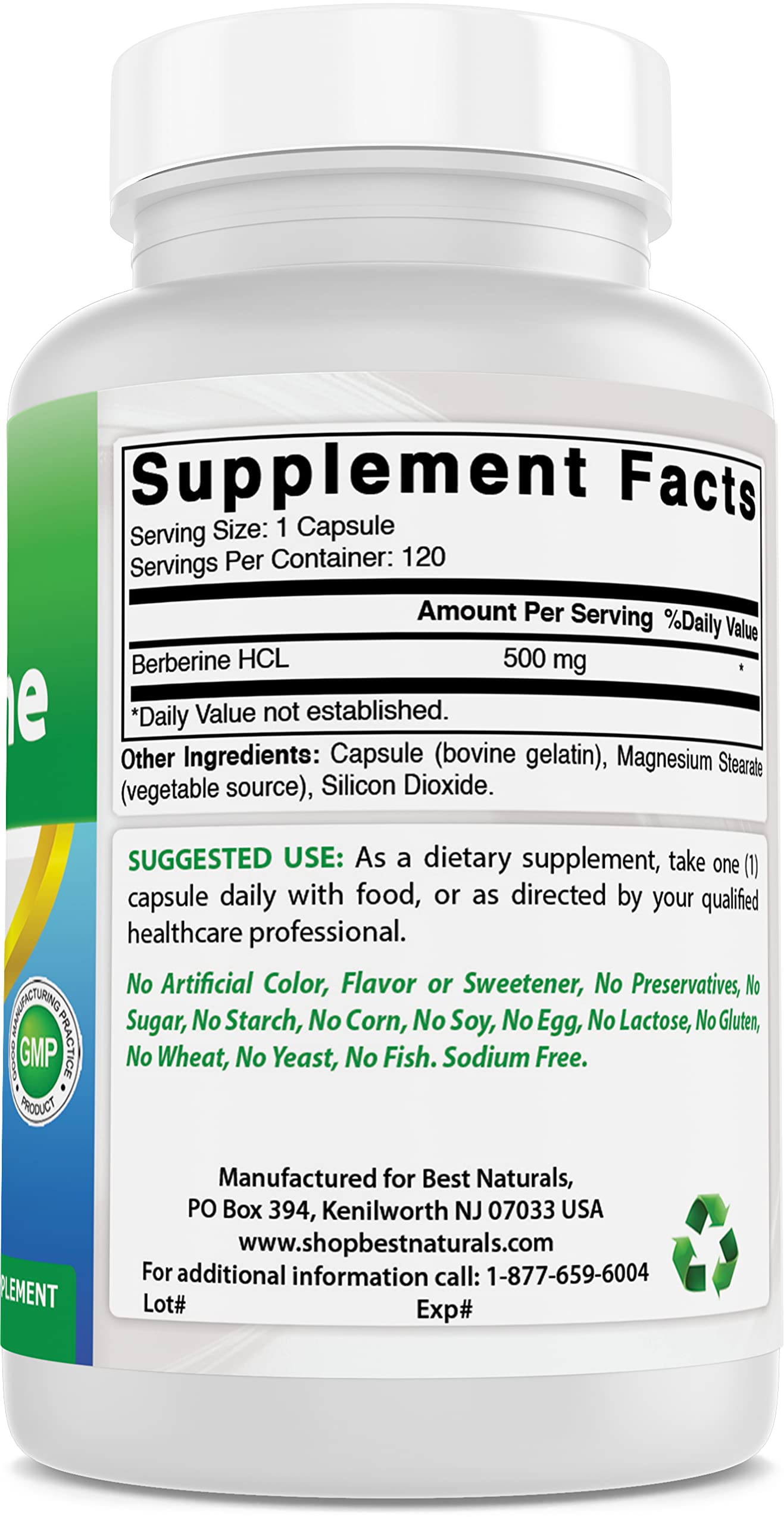 Best Naturals Berberine 500mg 120 Capsules - Supports Immune Function, Cardiovascular Best Naturals