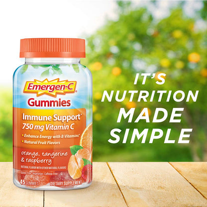 Emergen-C 750mg Vitamin C Gummies for Adults, Immunity Gummies with B Vitamins