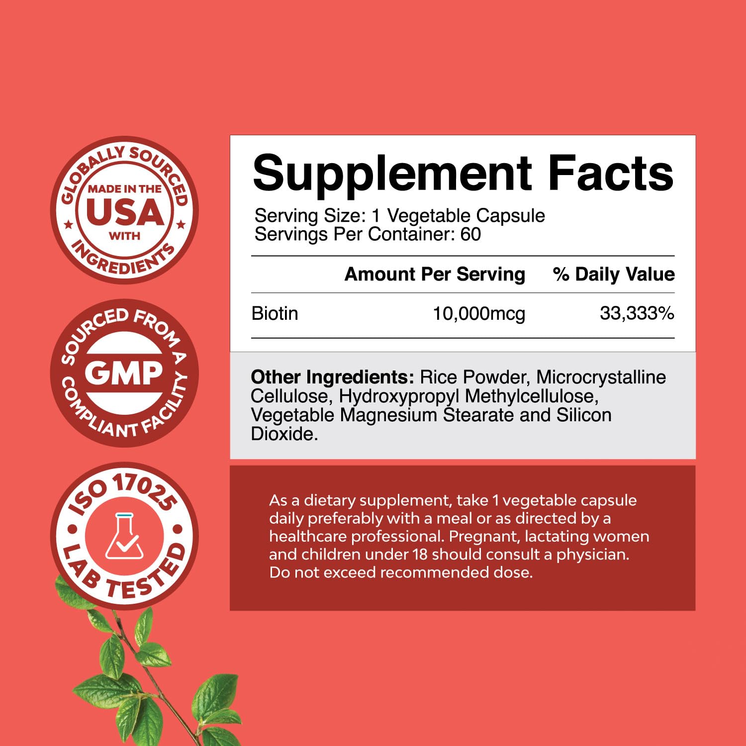 Bundle of Herbal Menopause Supplement for Women and 10000 mcg Pure Biotin Pills for Women & Men Natures Craft