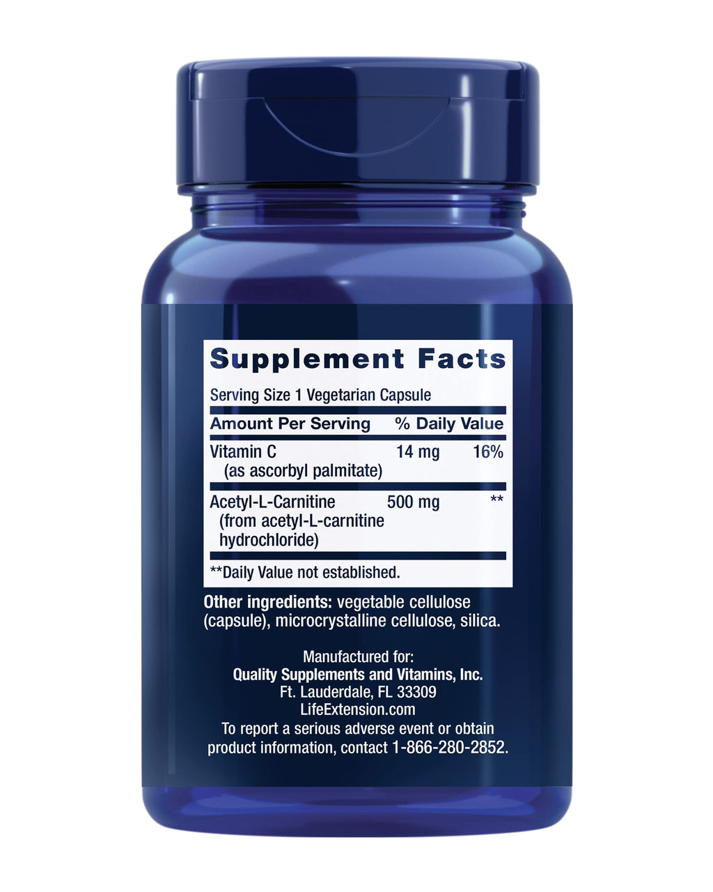 Life Extension Acetyl-L-Carnitine, Acetyl-L-Carnitine, vitamin C, Brain, mood & nerve health