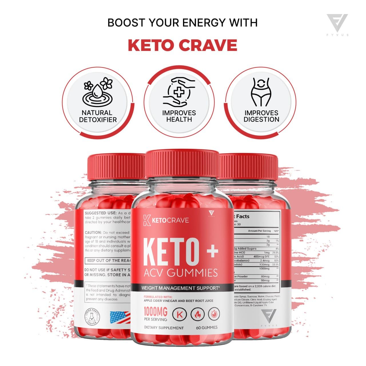 (3 Pack) Keto Crave ACV Gummies Kelly Clarkson, Ketocrave Keto + ACV Gummies Advanced