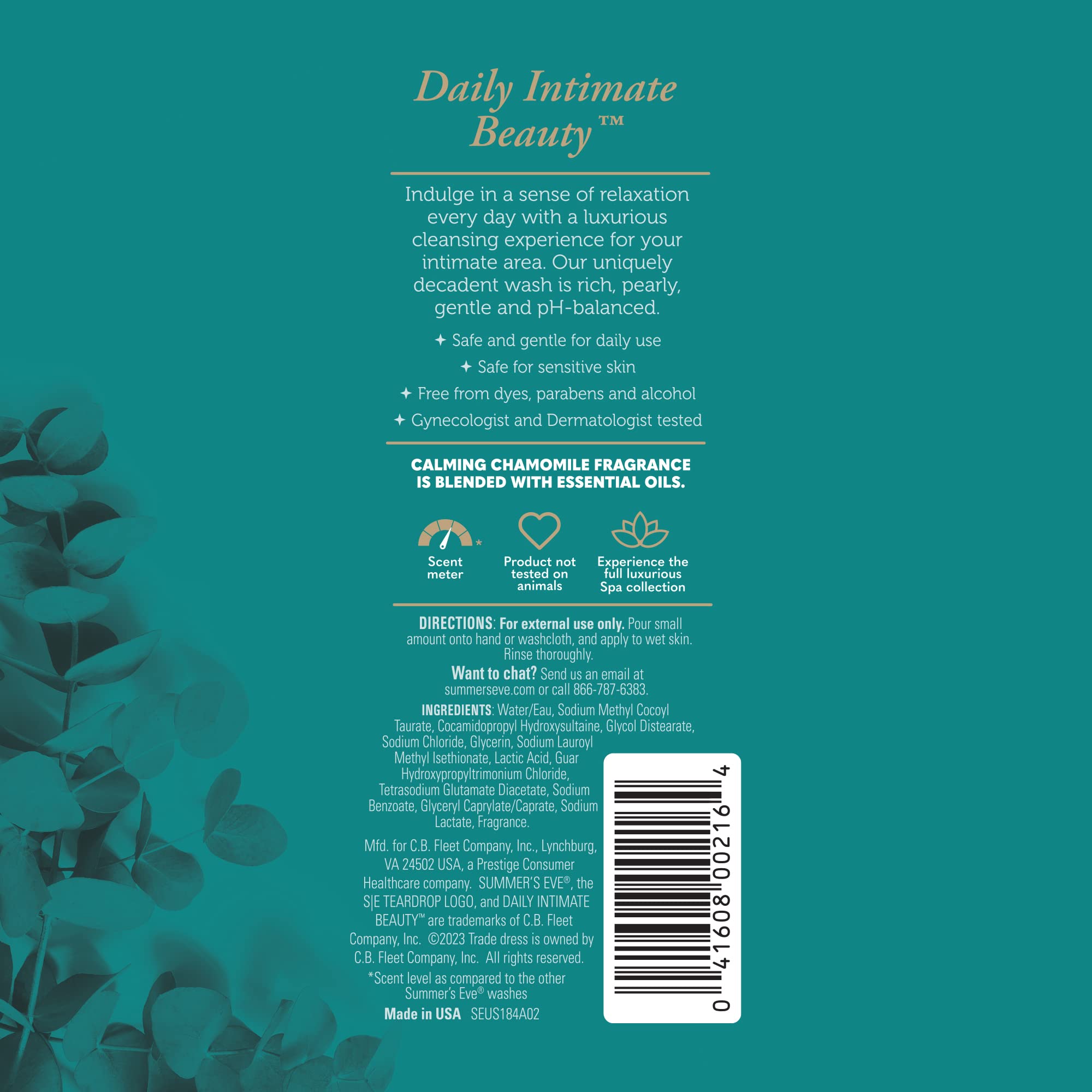 Summer's Eve Spa Daily Intimate Wash, Luxurious Cleansing All Over Feminine Body Wash Summer's Eve