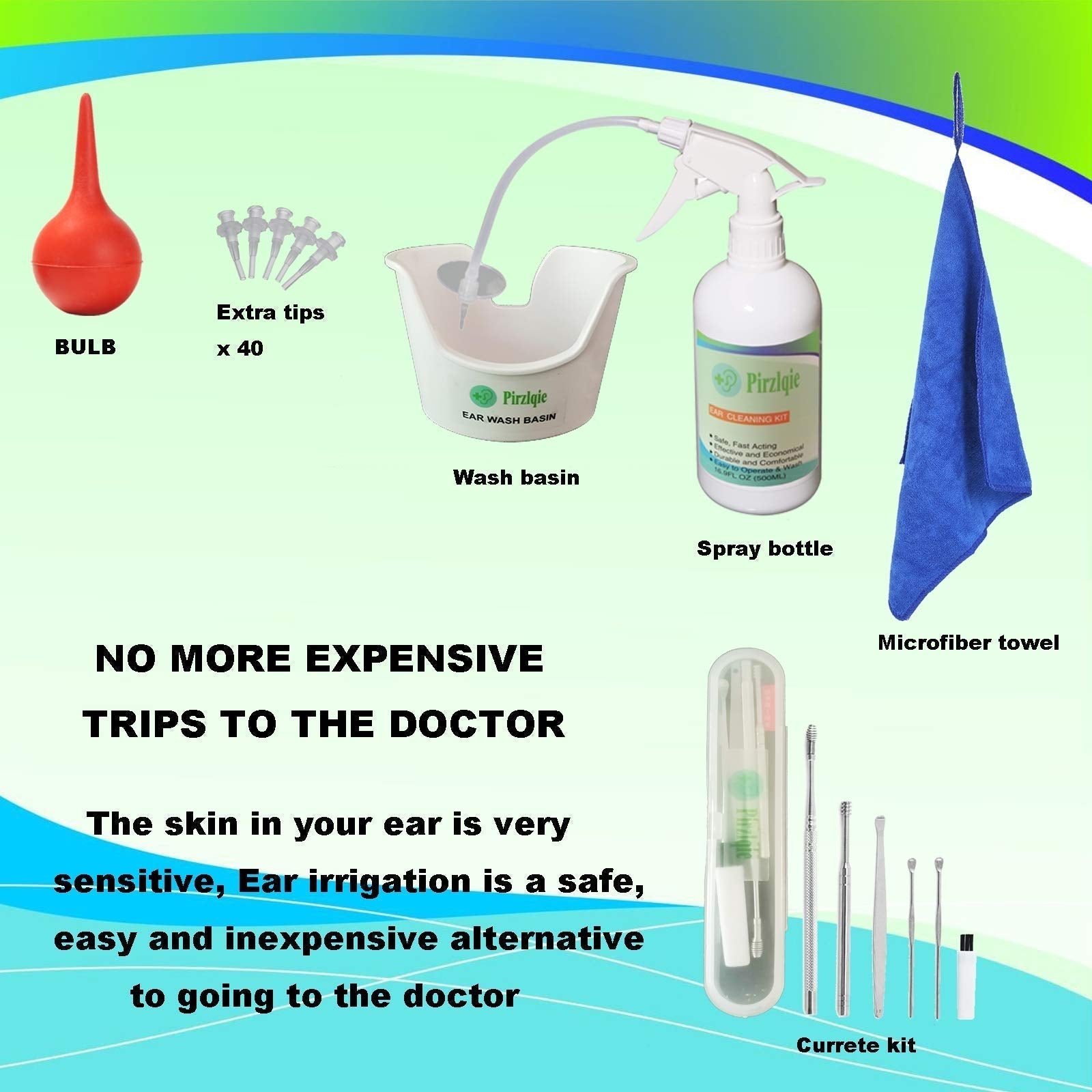 Ear Wax Removal Tool, Ear Cleaning Kits Safe Ear Irrigation Kit Ear Flush QISXROVY