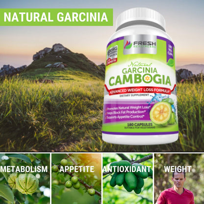 Fresh Healthcare 100% Pure Garcinia Cambogia Extract - All Natural Appetite Suppressant