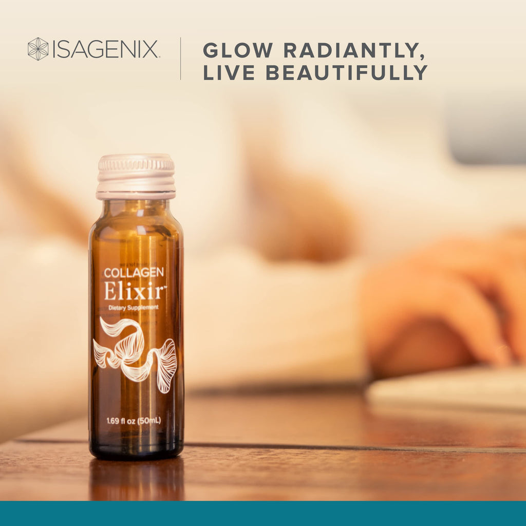 Isagenix Collagen Elixir - Collagen Drink with Marine Collagen Peptides - Liquid Collagen