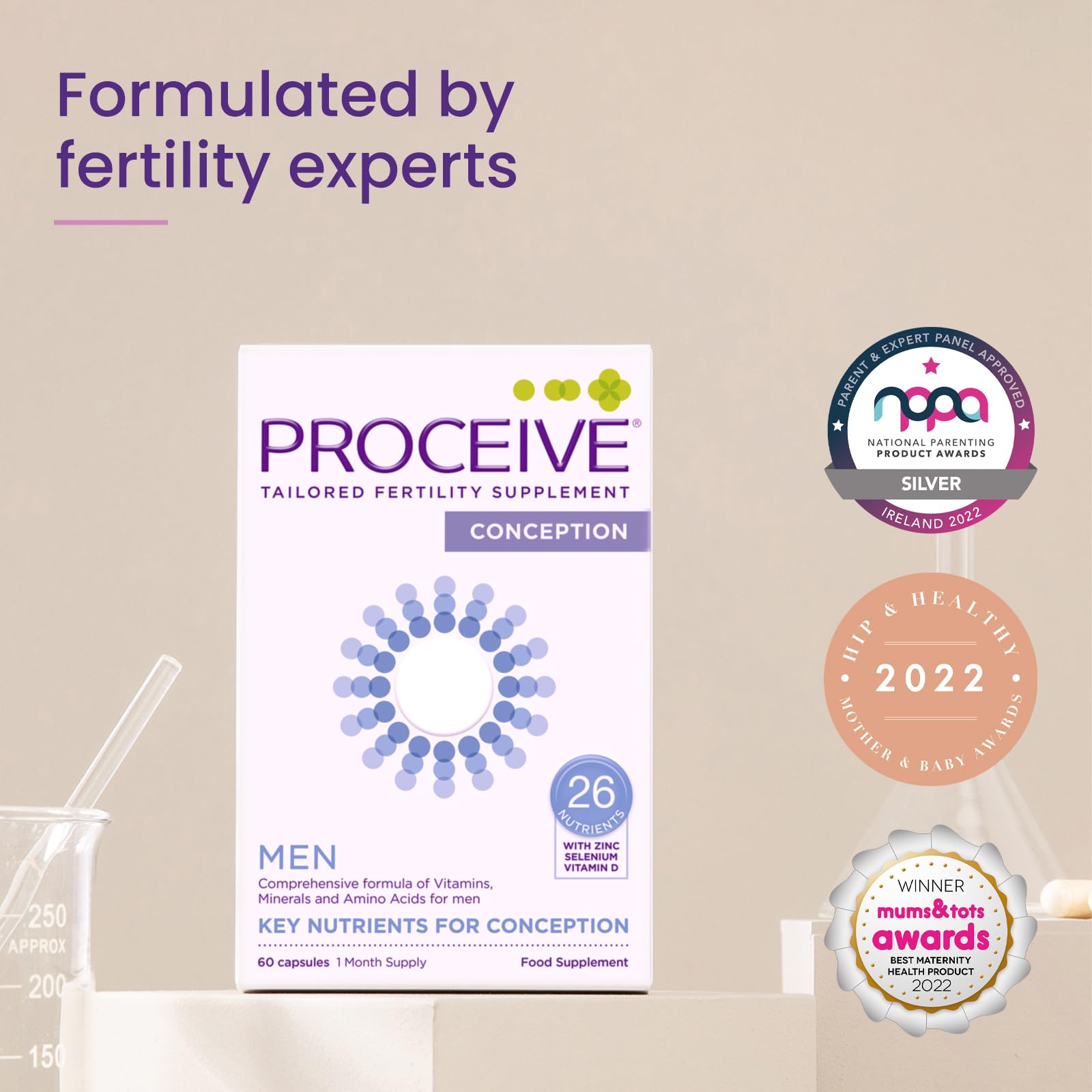 Proceive® Men Fertility Supplement for Conception - Vitamins & Minerals for Men Trying