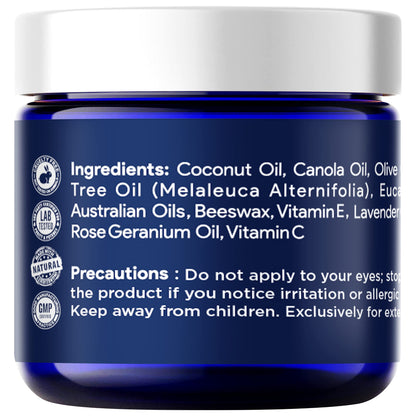 Tea Tree Oil Foot Balm/ Moisturizer For Dry Cracked Feet - Instantly Hydrates & Soothes