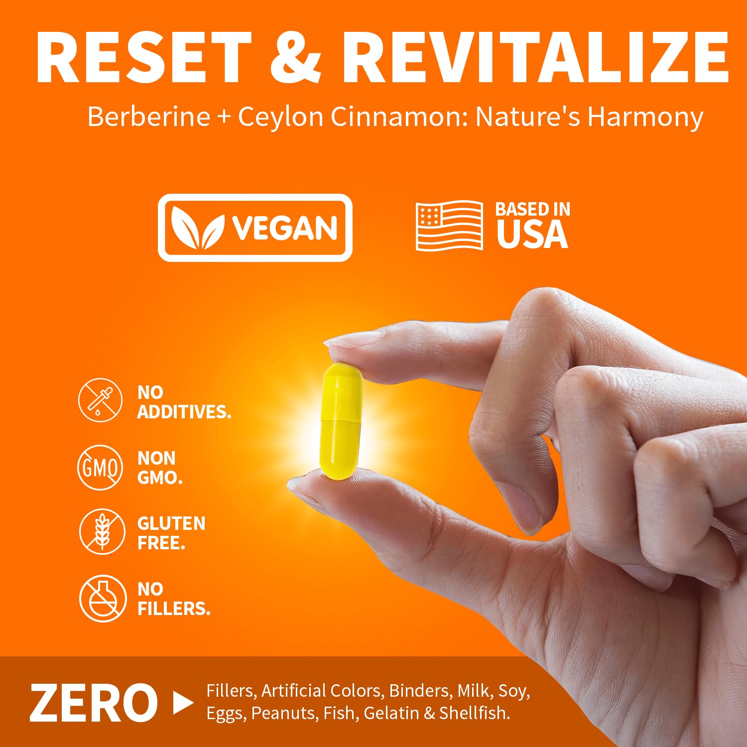 Clinical Grade Berberine Supplement 1500mg HCL Plus Ceylon Cinnamon Weight Managemen Clinical Nutra