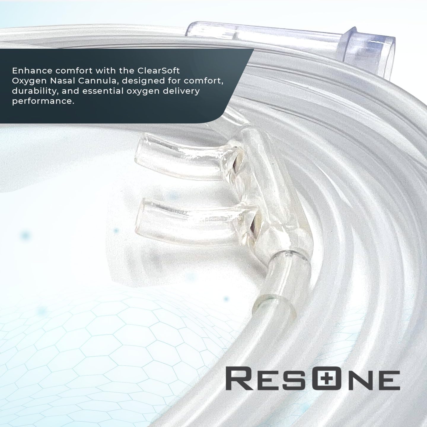 ResOne Soft Nasal Cannula 5-Pack - Oxygen Cannula, Curved Prongs, 4Ft Crush-Resistant Tubing ResOne