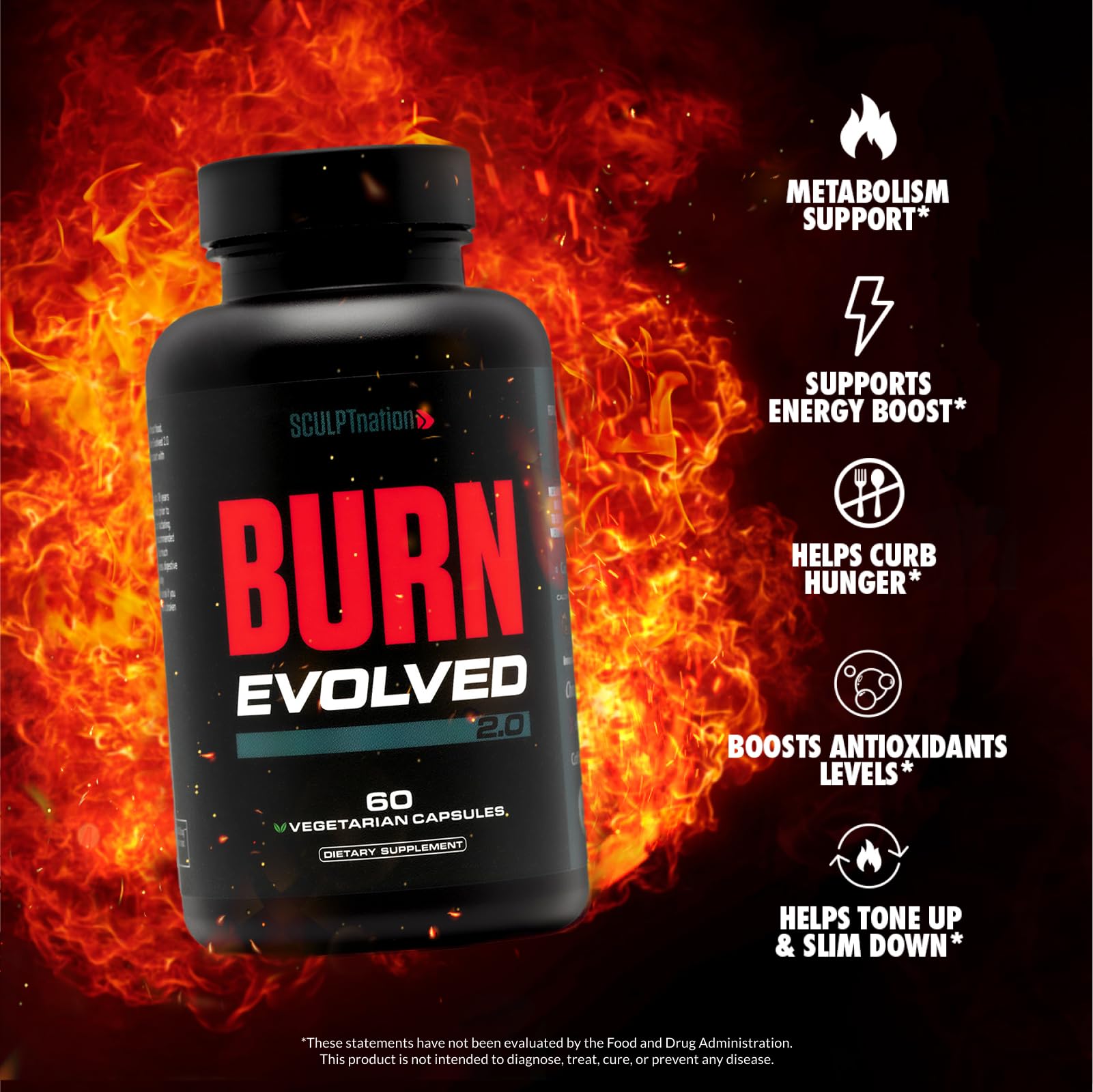 Sculpt Nation by V Shred Burn Thermogenic Fat Burner for Men & Women Sculpt Nation