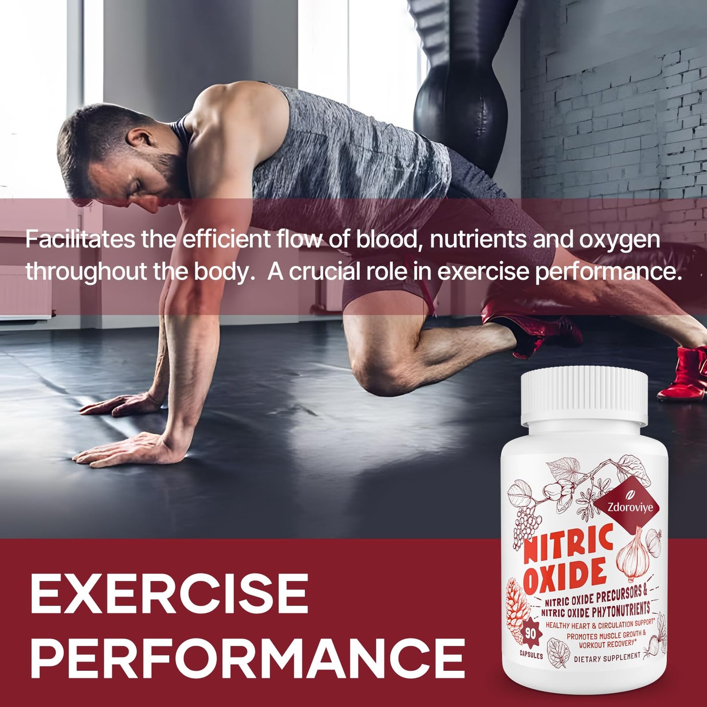Zdoroviye Nitric Oxide Supplement for Men Women, Nitric Oxide Precursor & Nitric Oxide