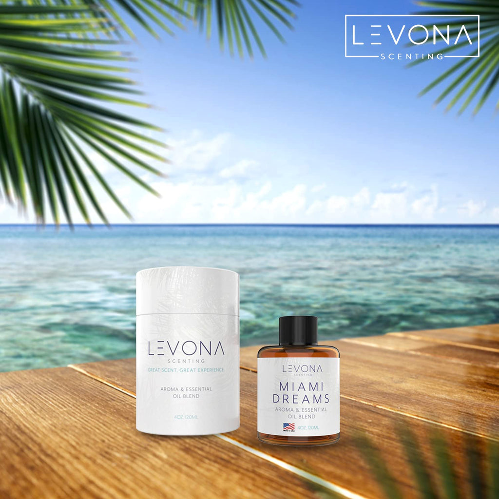 Levona Scent Essential Oils for Diffusers for Home: Miami Dreams Hotel & Home Luxury Scents Fragrance Oil