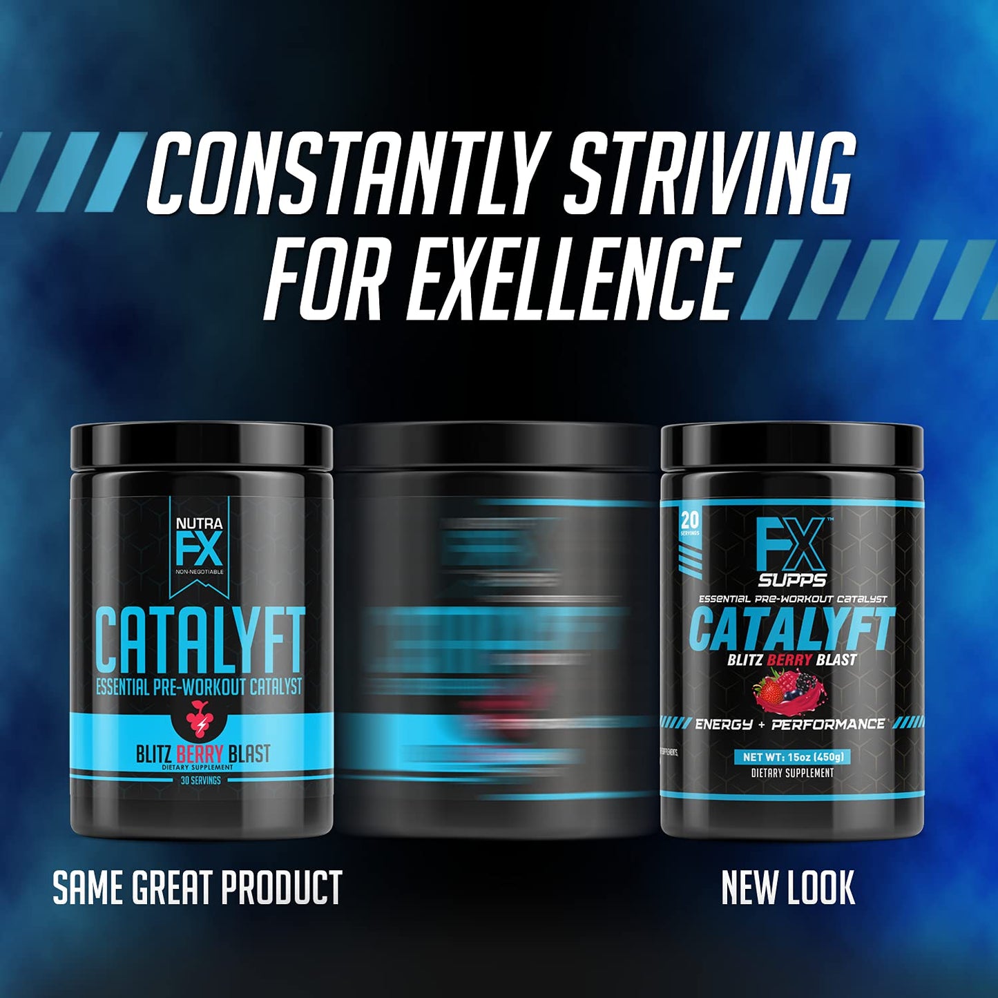 FX Supps Catalyft Pre-Workout PowderDrink for Men and Women Blitz Berry Blast Dietary SupplementMix with Creatine,Caffeine & Beta-Alanine | Best for Energy Pump,Muscle Gain & Focus,20 Servings(1 Pack)