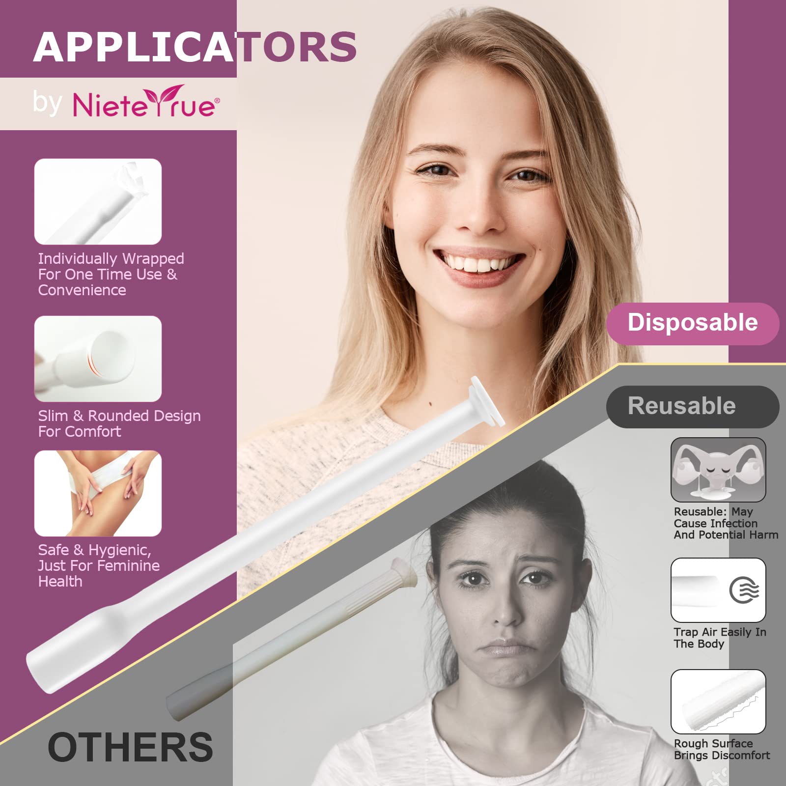 (60 Counts) Nieteyrue Suppository Applicator for Women Fit to Size 00 Cap-sules Soft Tip Auxiliary Tool