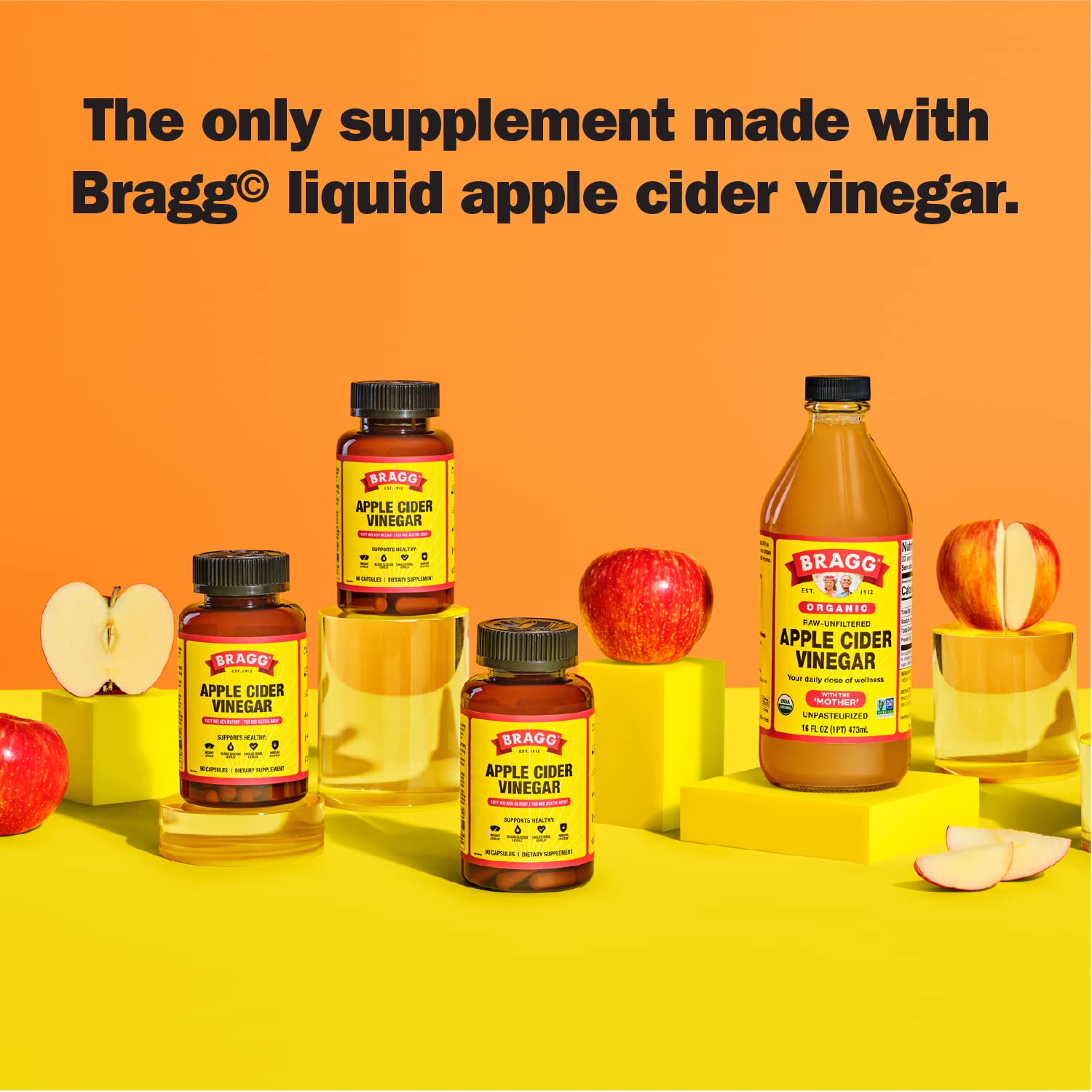 Bragg Apple Cider Vinegar True Energy Capsules – 6 B Vitamins – Caffeine Free Bragg
