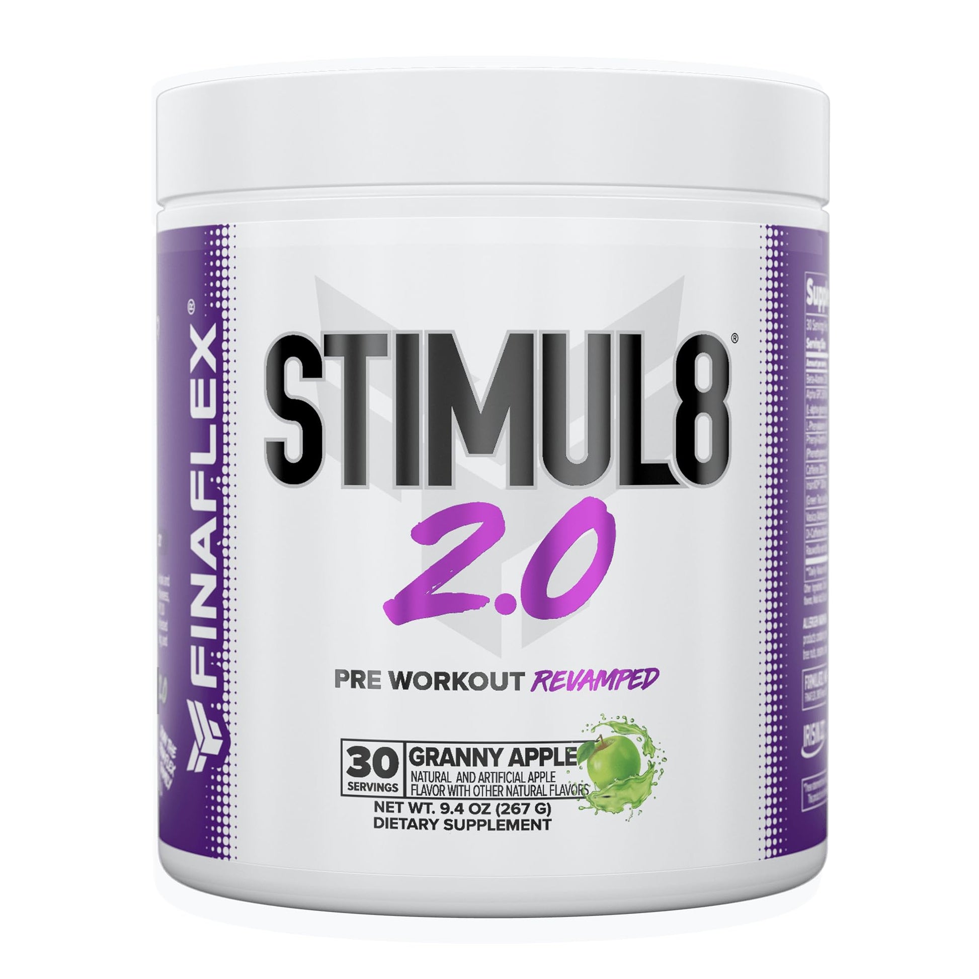 FINAFLEX STIMUL8 2.0 Pre Workout, Granny Apple - Delivers Energy, Focus & Strength