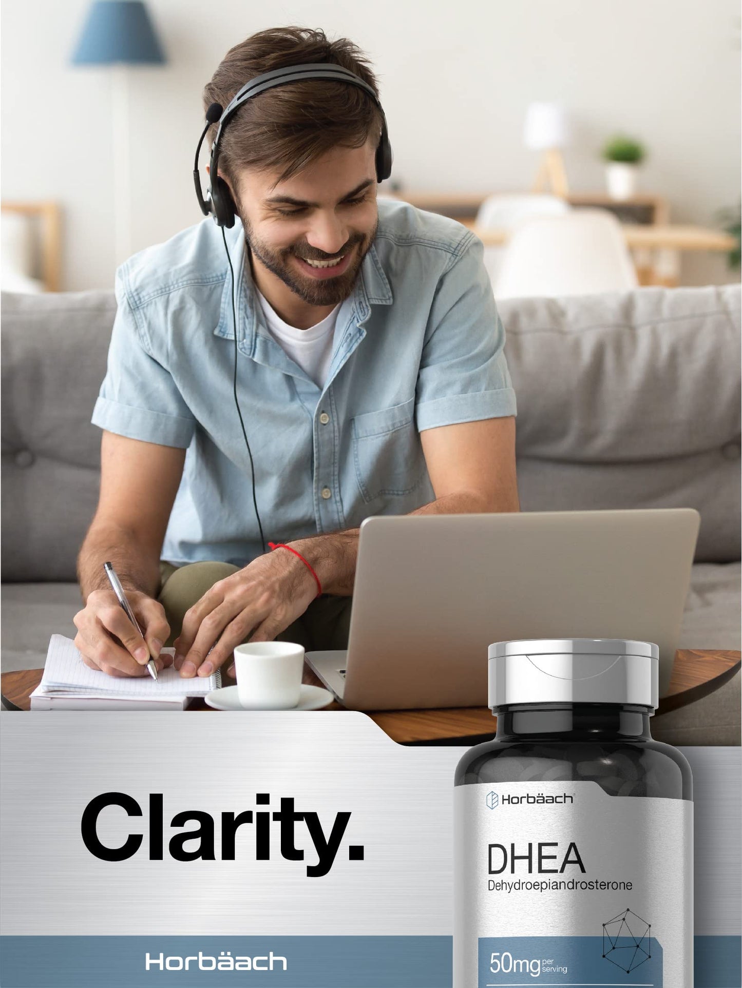 DHEA 50mg 150 Tablets | Non-GMO, Gluten Free Supplement | by Horbaach