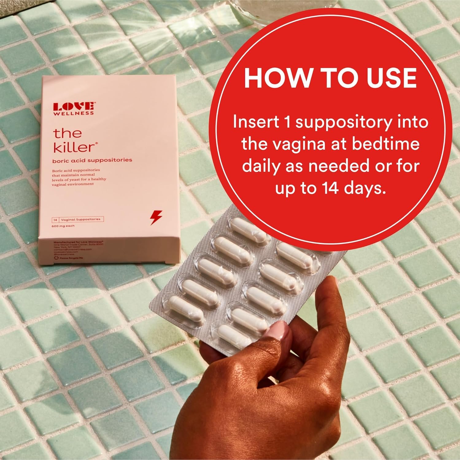 Love Wellness Good Girl Probiotics & The Killer | Vaginal pH Balance Supplement & Boric Acid Suppositories