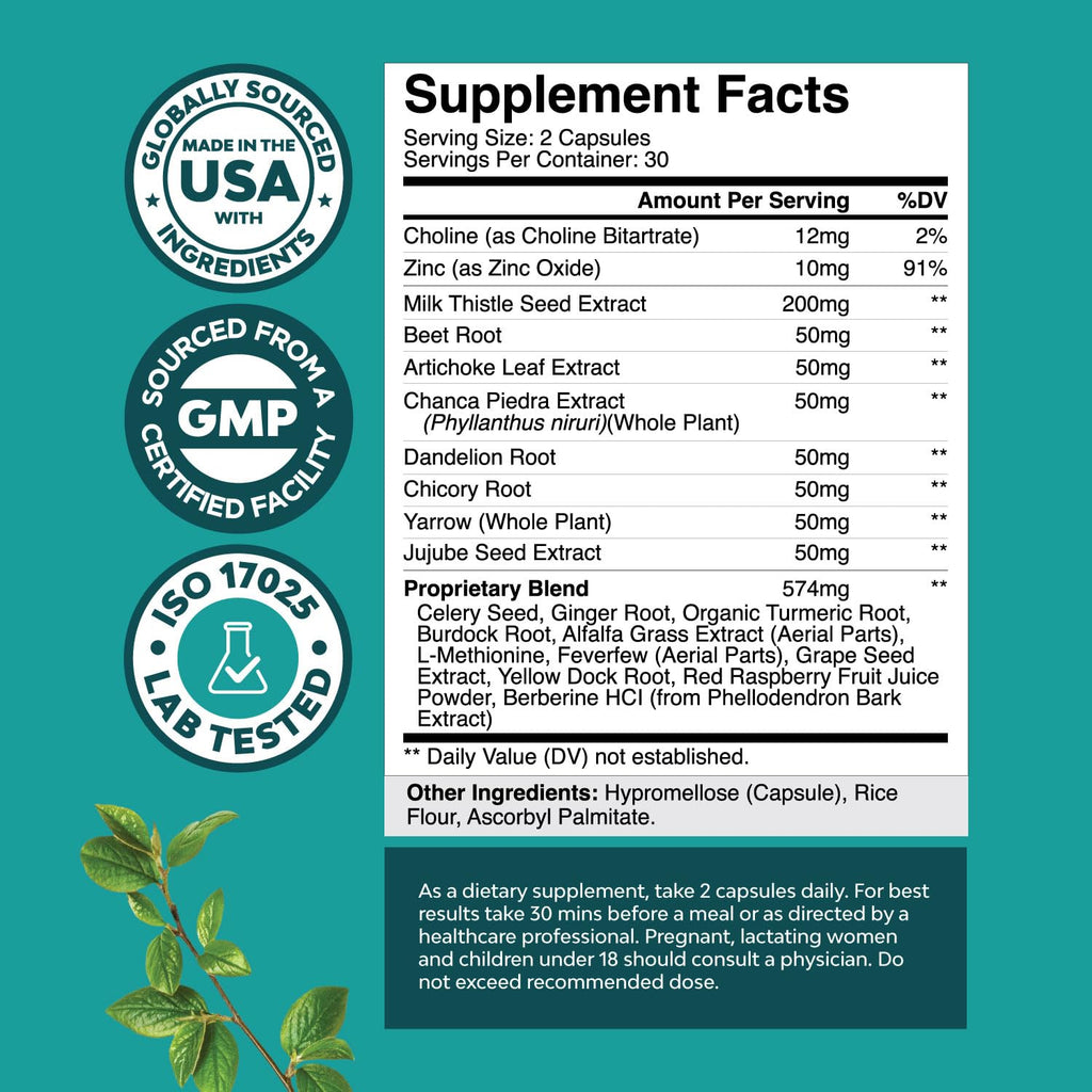 Liver Cleanse Detox & Repair Formula - Herbal Liver Support Supplement