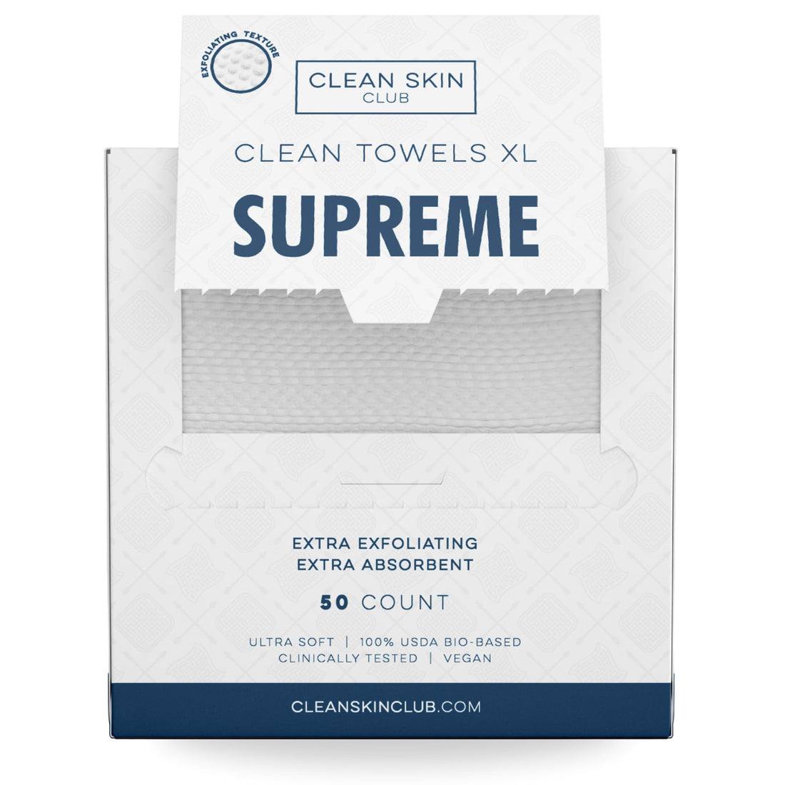 Clean Skin Club Clean Towels XL Supreme, 50 Count, Absorbent, Gentle CLEAN SKIN CLUB
