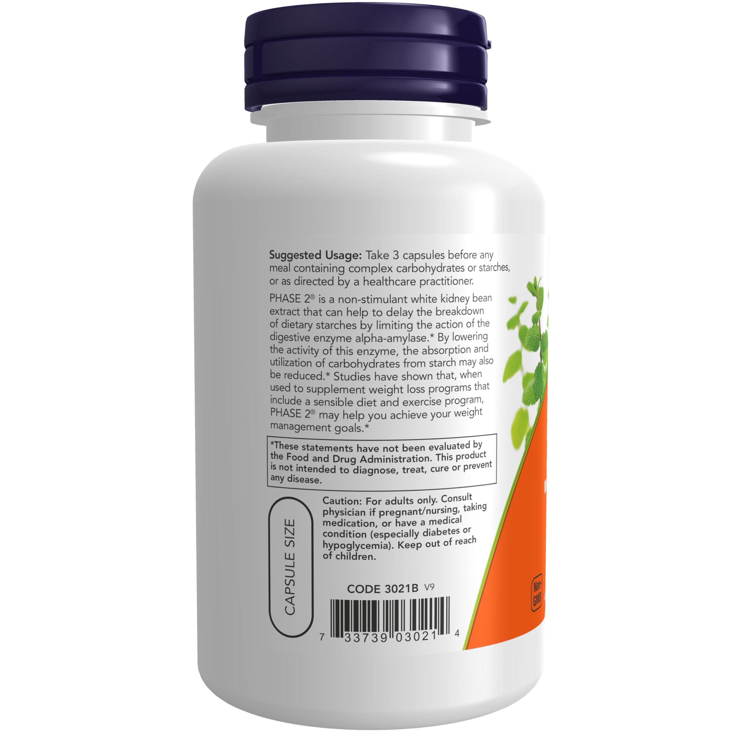 NOW Supplements, Phase 2® (White Kidney Bean Extract) 500 mg, Weight Management NOW