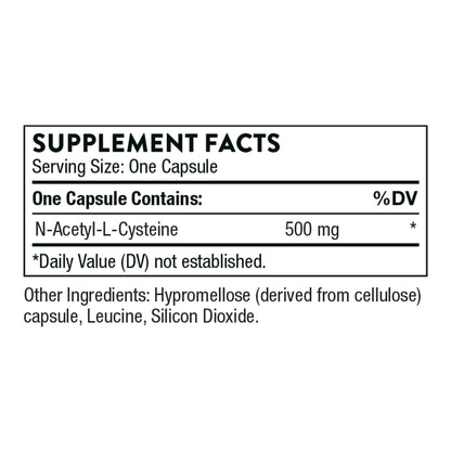 Thorne NAC - N-Acetylcysteine - 500mg - Supports Respiratory Health and Immune