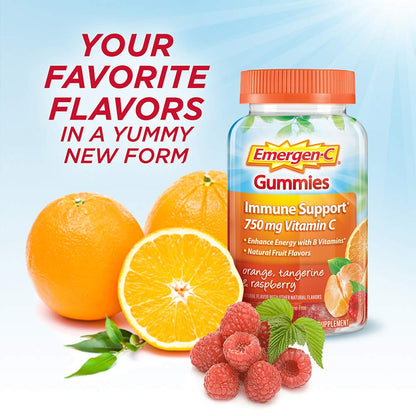 Emergen-C 750mg Vitamin C Gummies for Adults, Immunity Gummies with B Vitamins