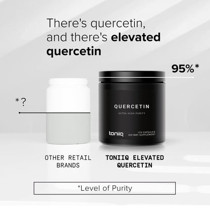 Toniiq Ultra High Purity Quercetin Capsules - 95%+ Highly Purified and Bioavailable