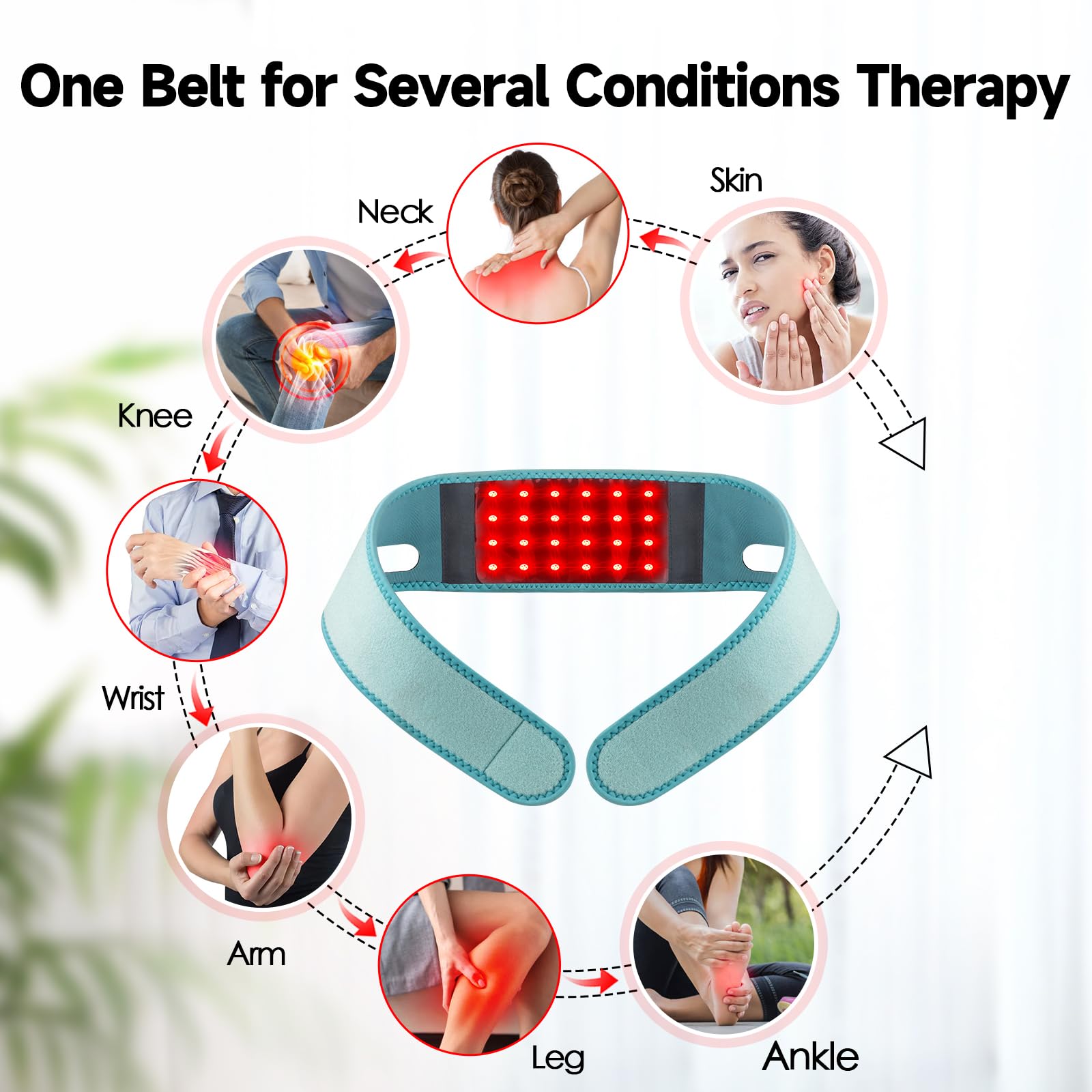 Red Light Therapy for Neck, Yasinaner Red Infrared Light Therapy Pad for Neck 660nm Red Light yasinaner
