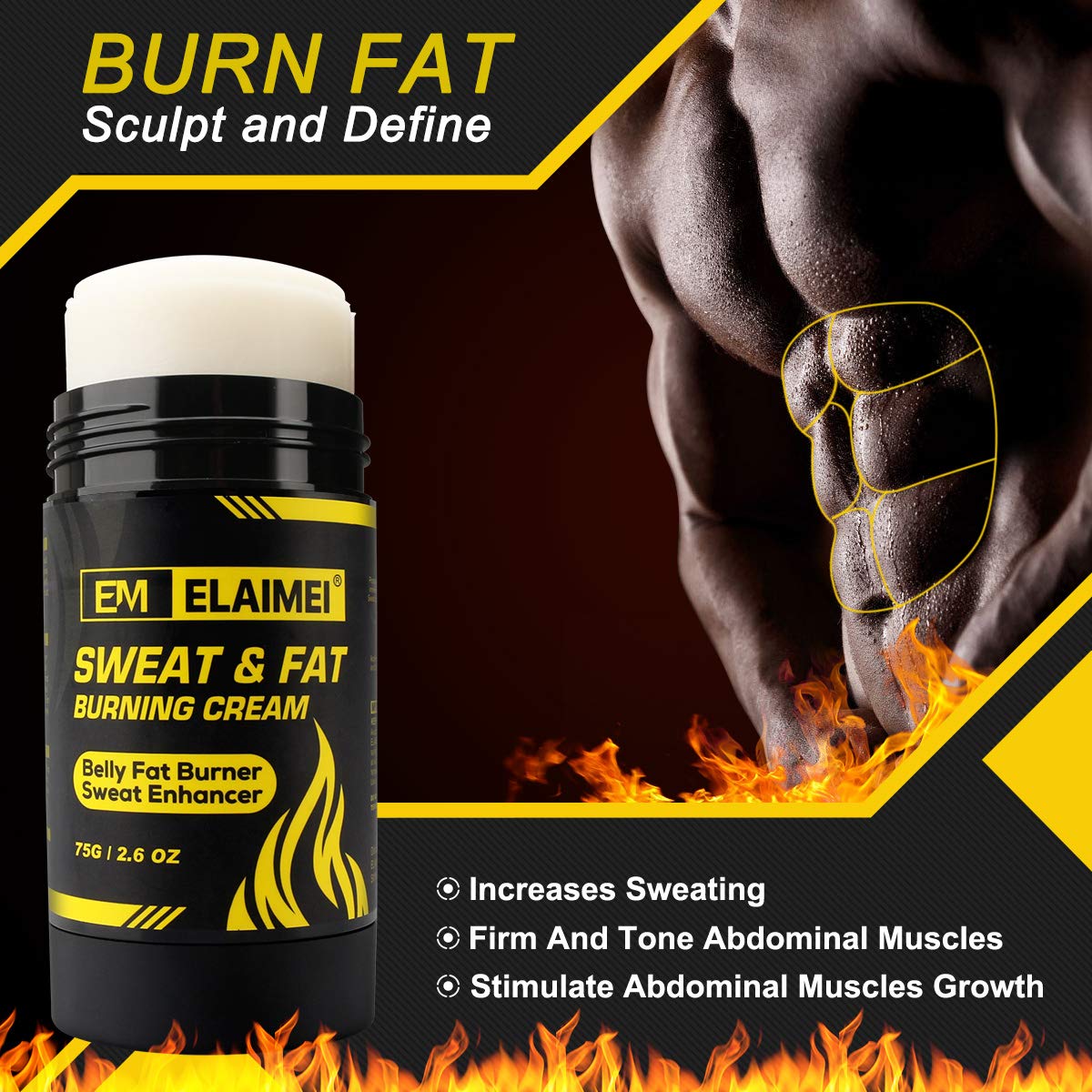 ELAIMEI Hot Gel Cream, Fat Burning Sweat Cream, Weight Loss Workout Enhancer Gel