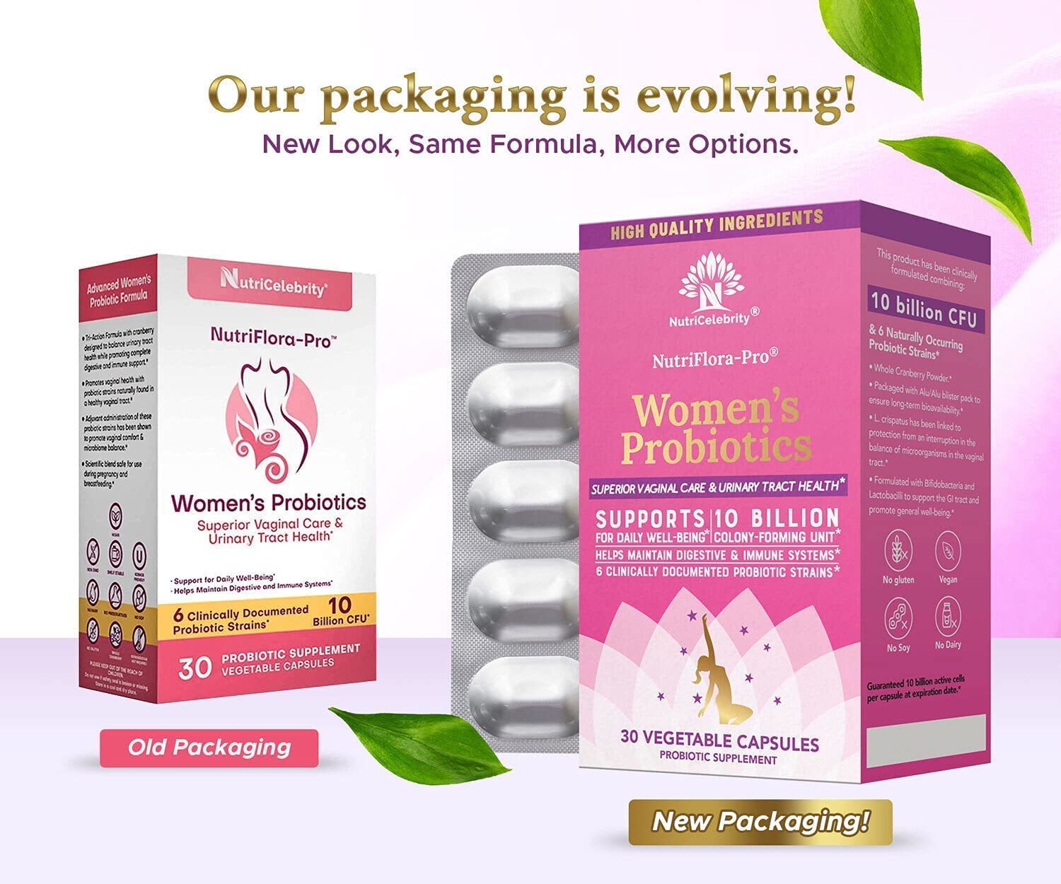 NutriCelebrity NutriFlora-Pro Probiotics for Women, Vaginal, Urinary Health, Immune System Digestive Nutricelebrity